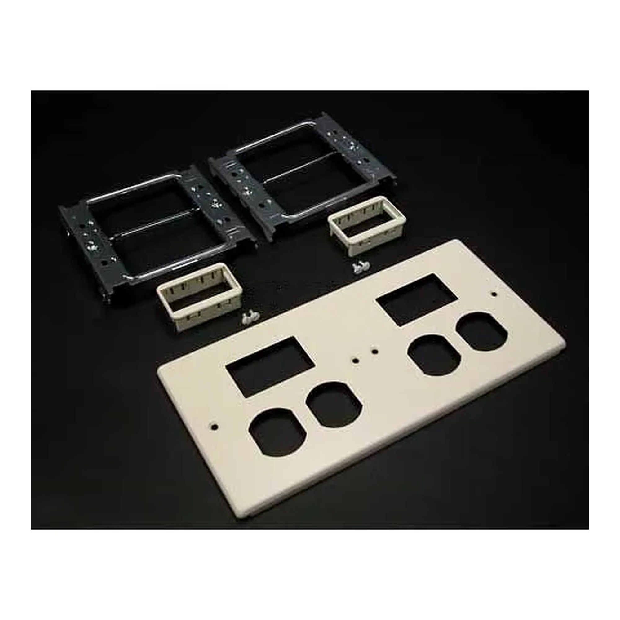 Four-Gang Overlapping Raceway Cover with Duplex and Series II Mini Adapters