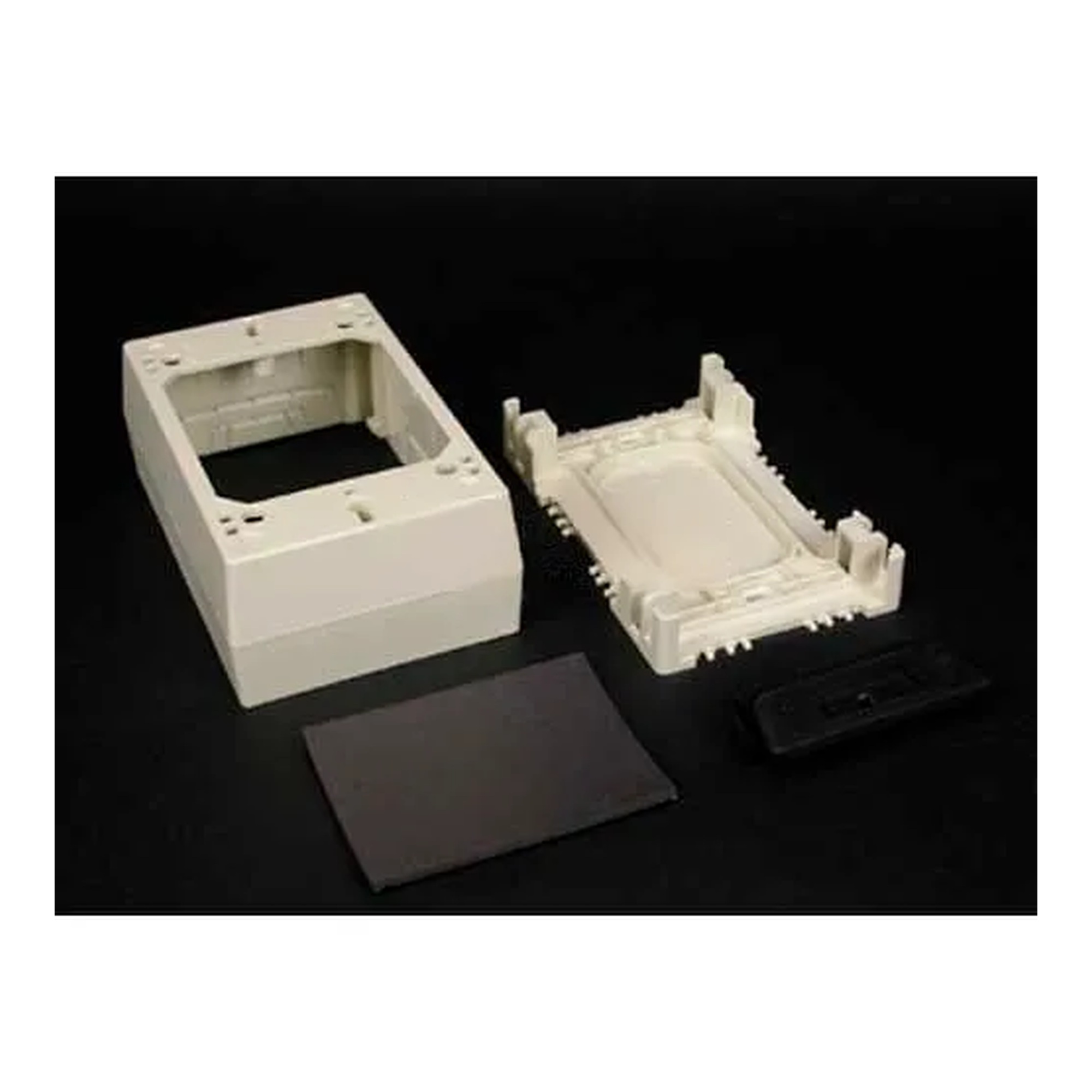 1-Gang Magnetic-Back Box with Grommet, White