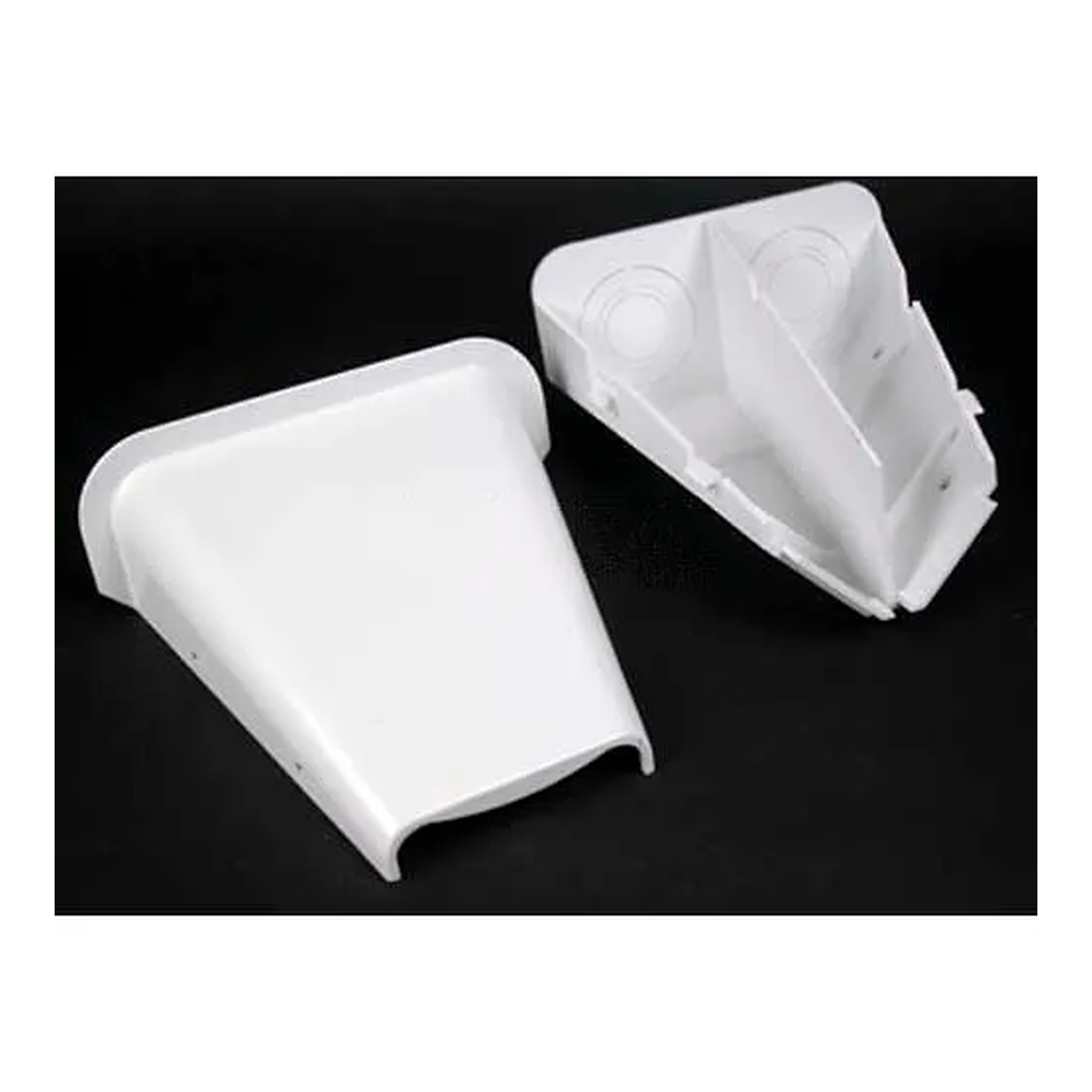 Low-Profile Raceway Entrance End Fitting, White, 6-1/8 in. Long