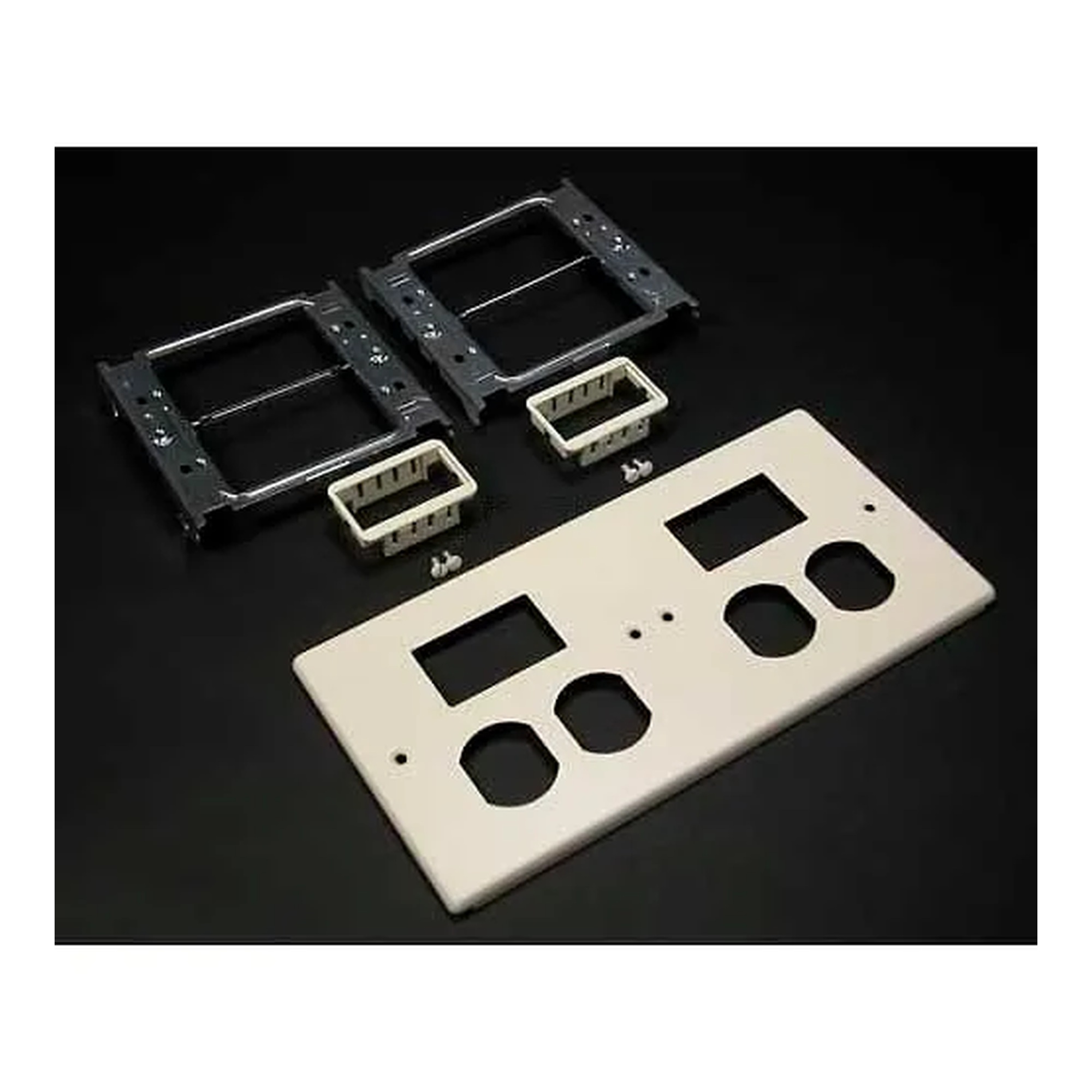 Four-Gang Overlapping Raceway Cover with Duplex and Active Mini Adapters