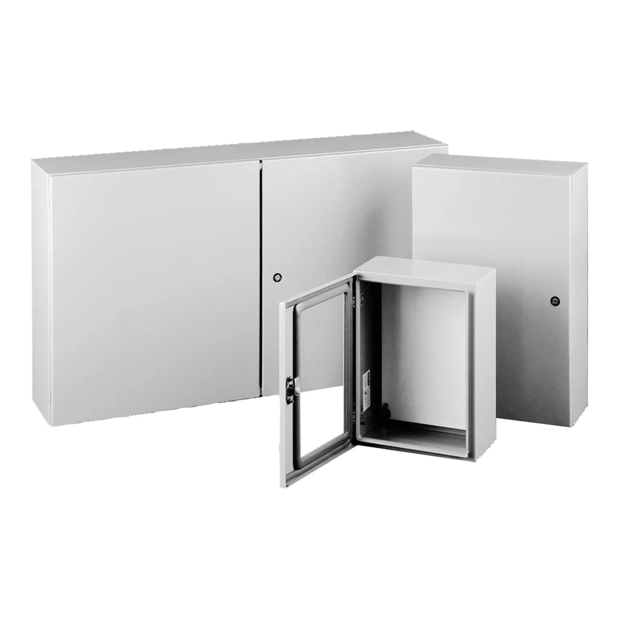 Gray Steel Wall-Mount Electrical Enclosure, 16 x 12 x 6