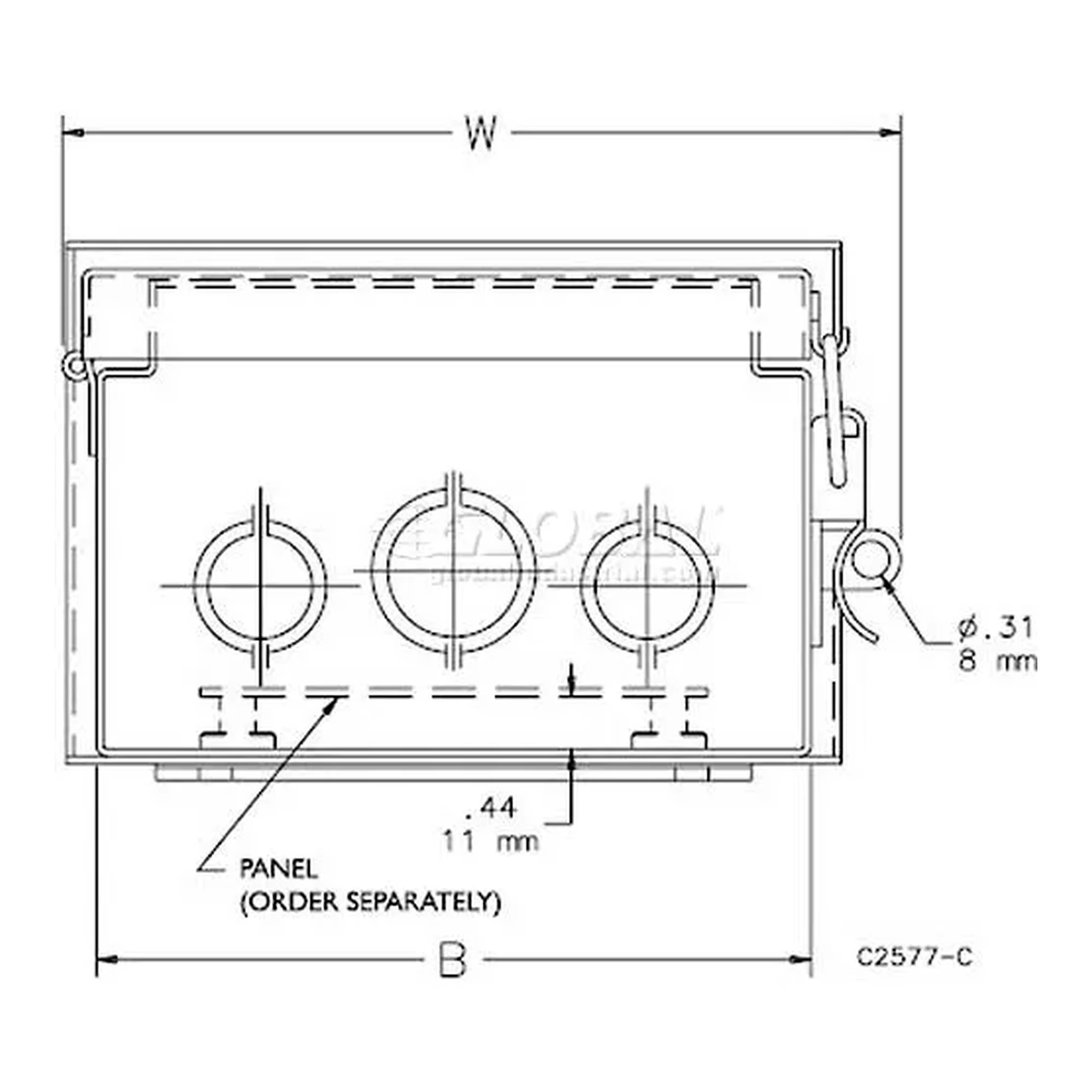 Gray hinged-cover galvanized steel electrical enclosure