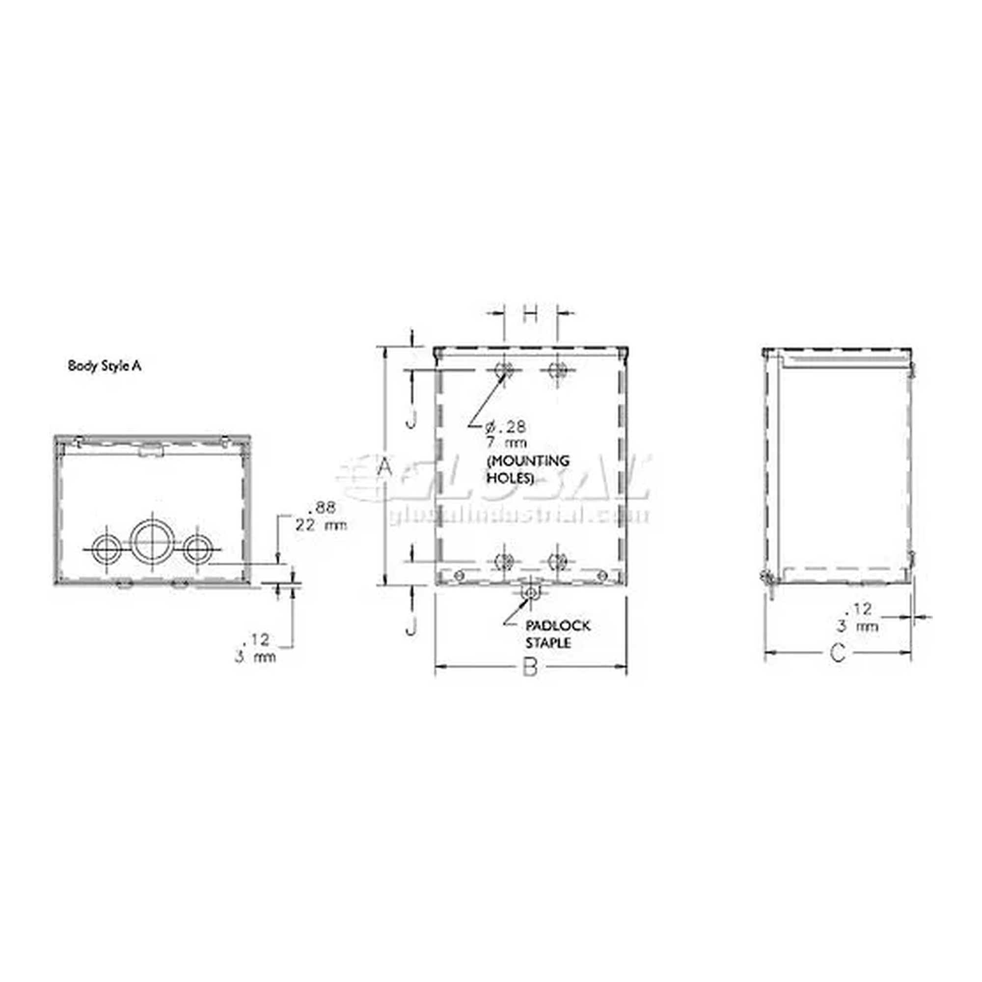 Gray Type 3R screw-cover steel wiring enclosure