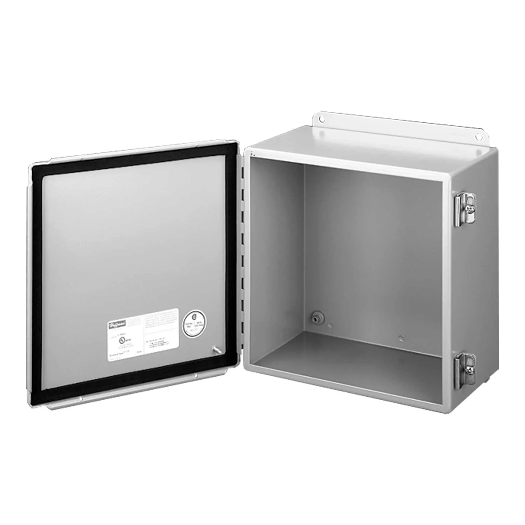 Gray Steel Continuous-Hinge Enclosure with Screw Clamps, 12 x 15.5 x 8.25 in.