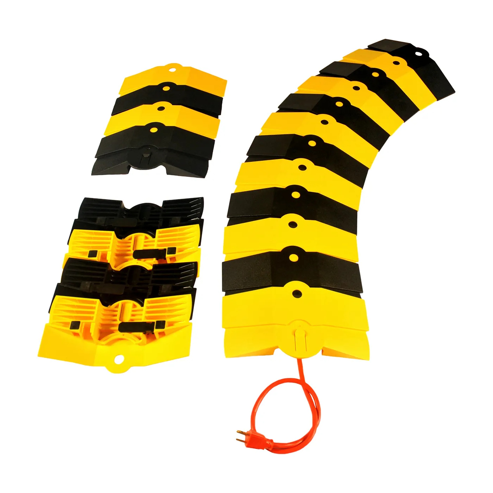 Black and yellow medium articulating cable protector extension