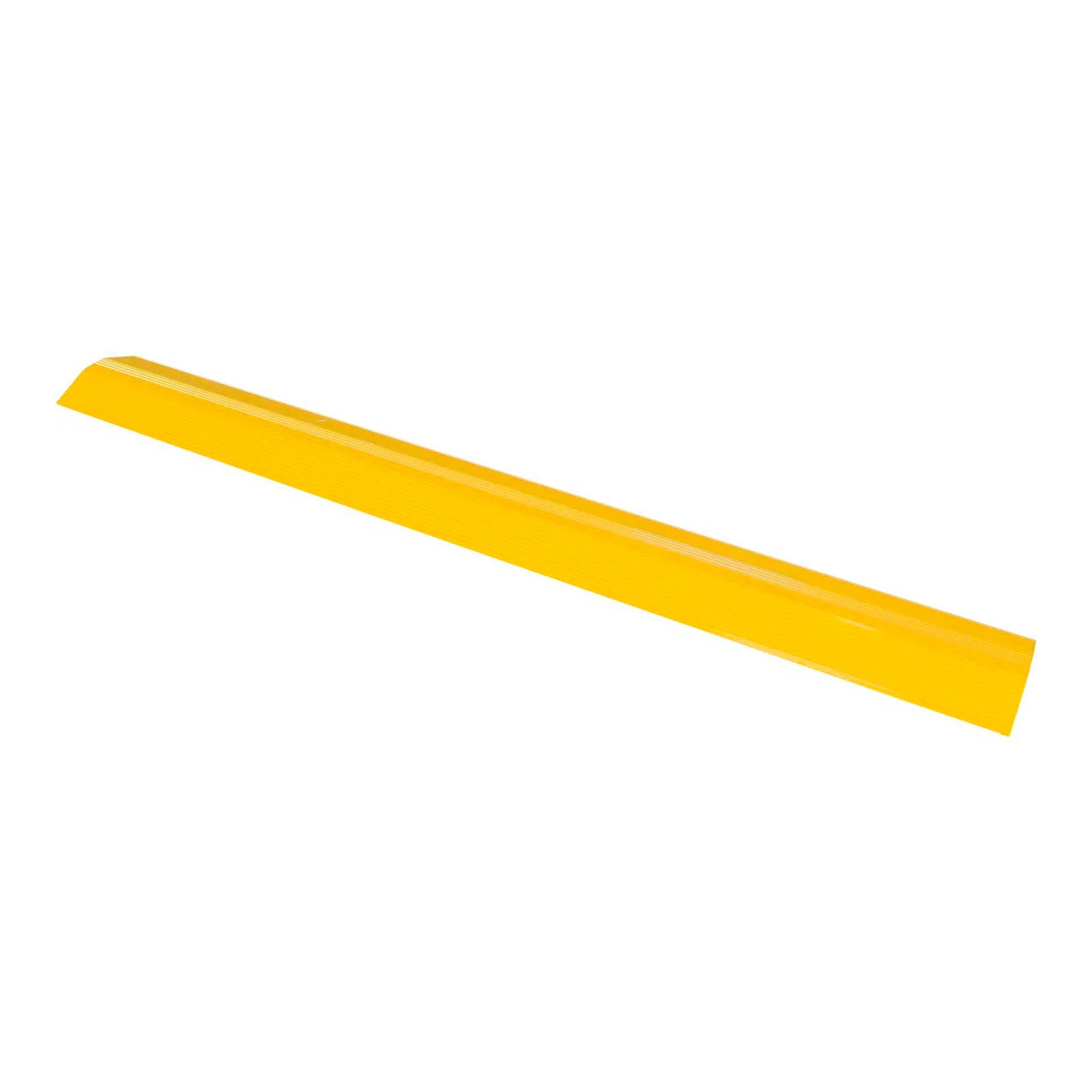 Yellow aluminum hose and cable crossover ramp with serrated edges