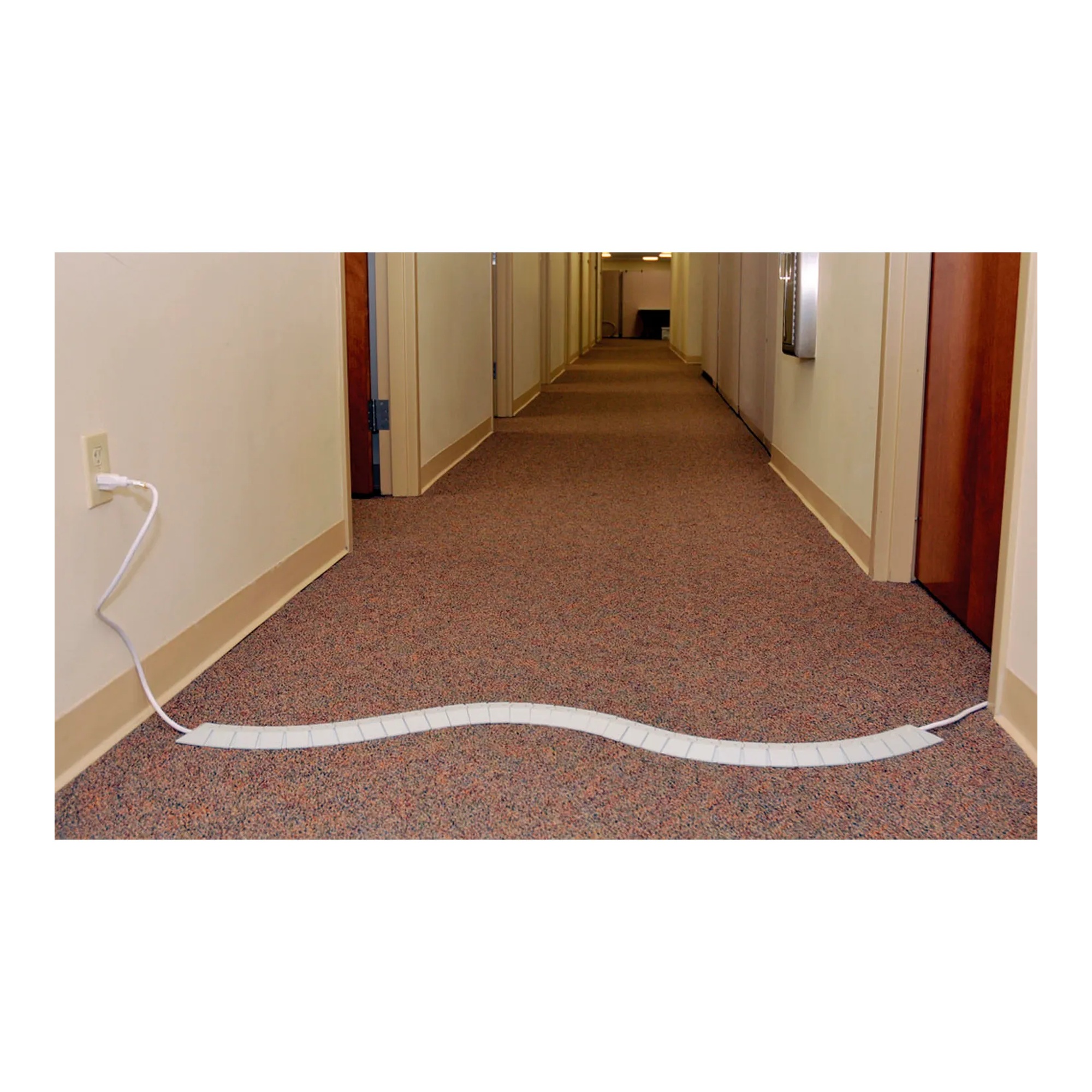 Gray articulating cable protector system with end caps