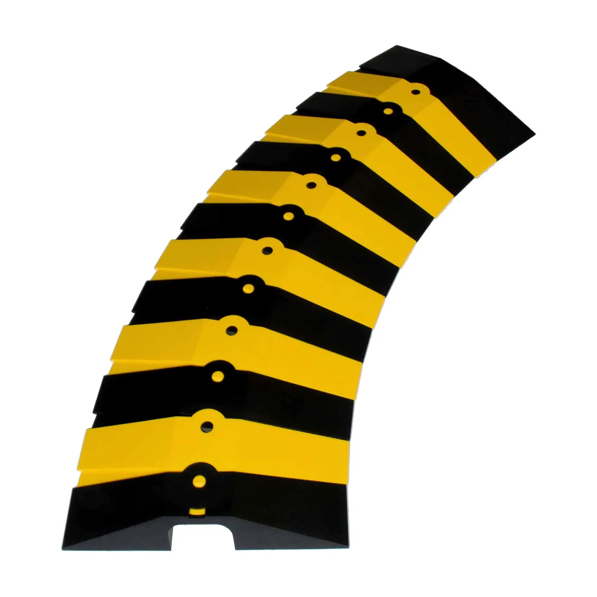 Black and yellow articulating cable protector extension