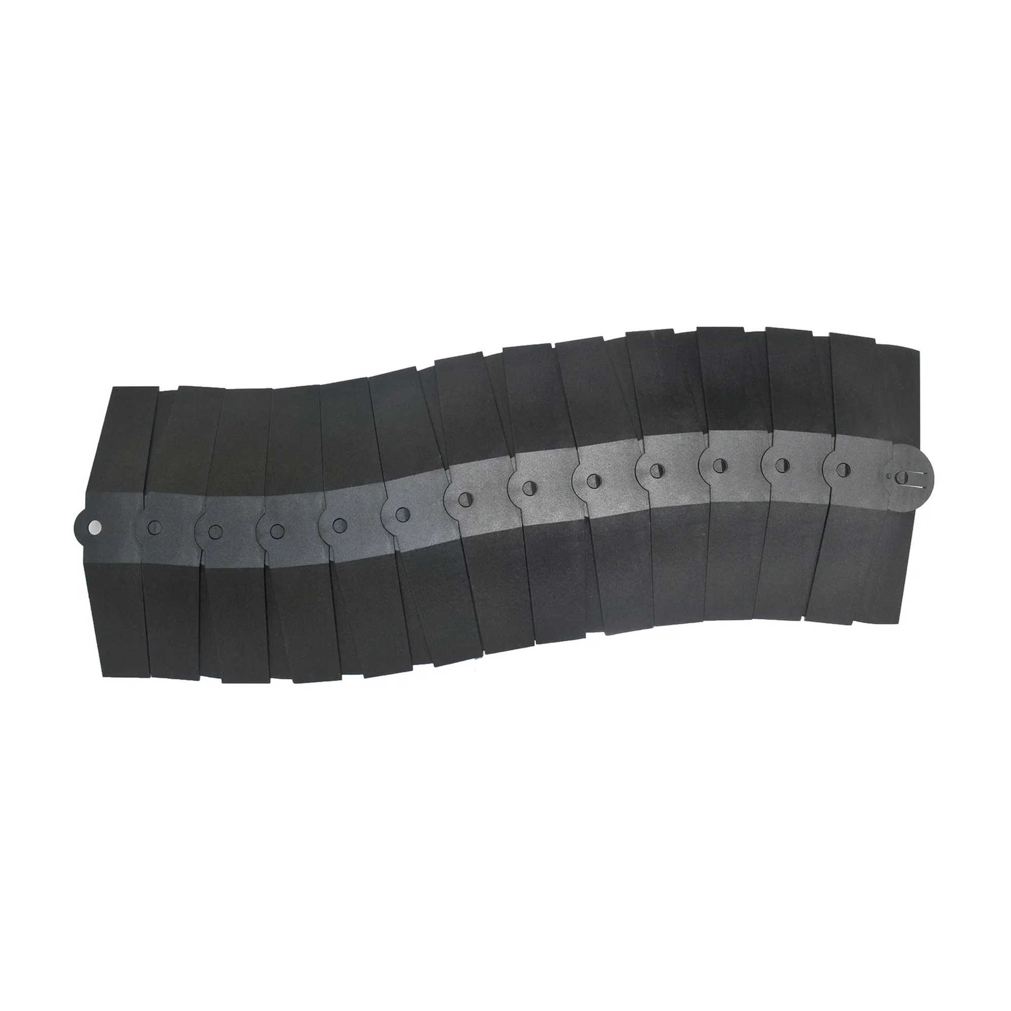 Black articulating cable protector system for routing cables across floors