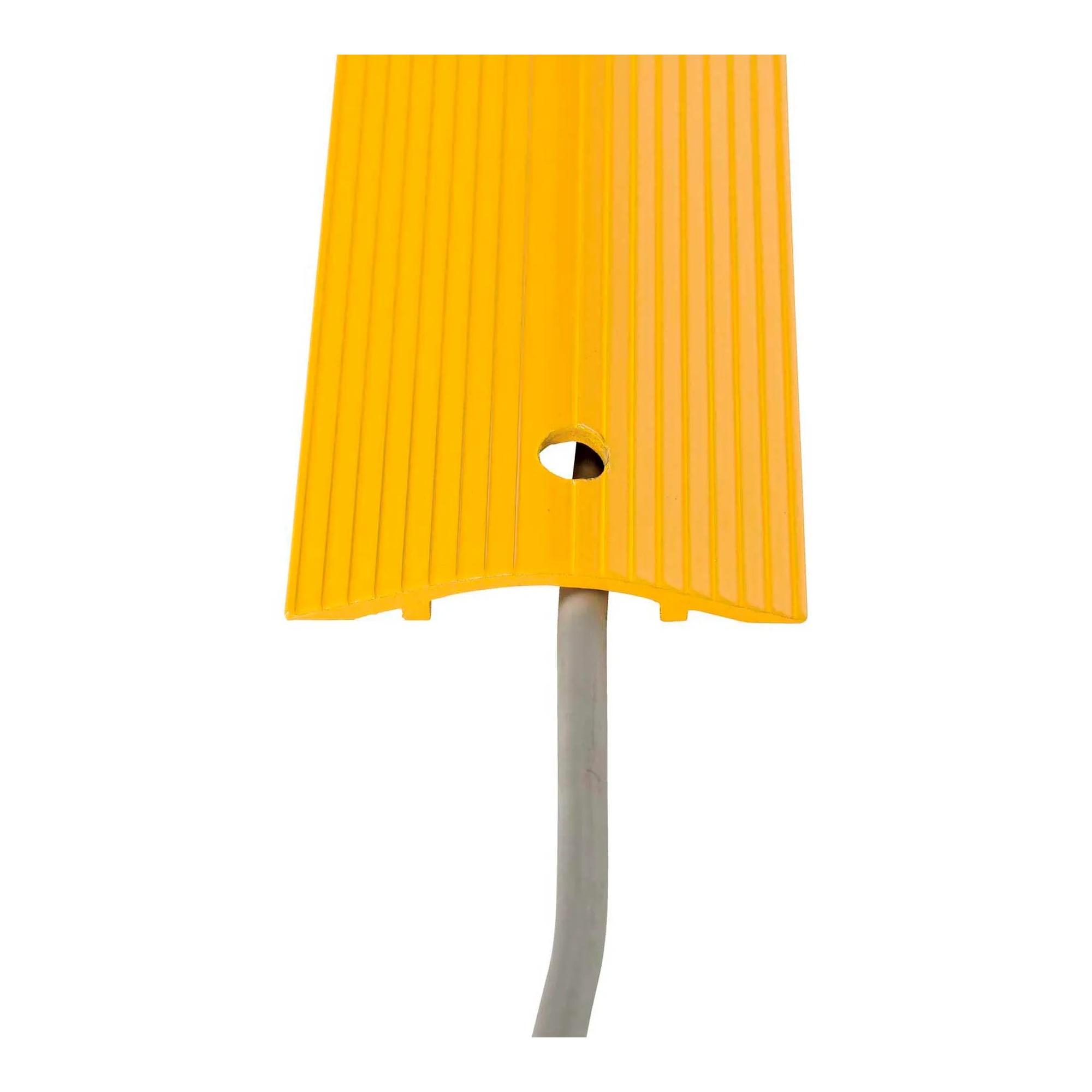 Yellow aluminum hose and cable crossover ramp
