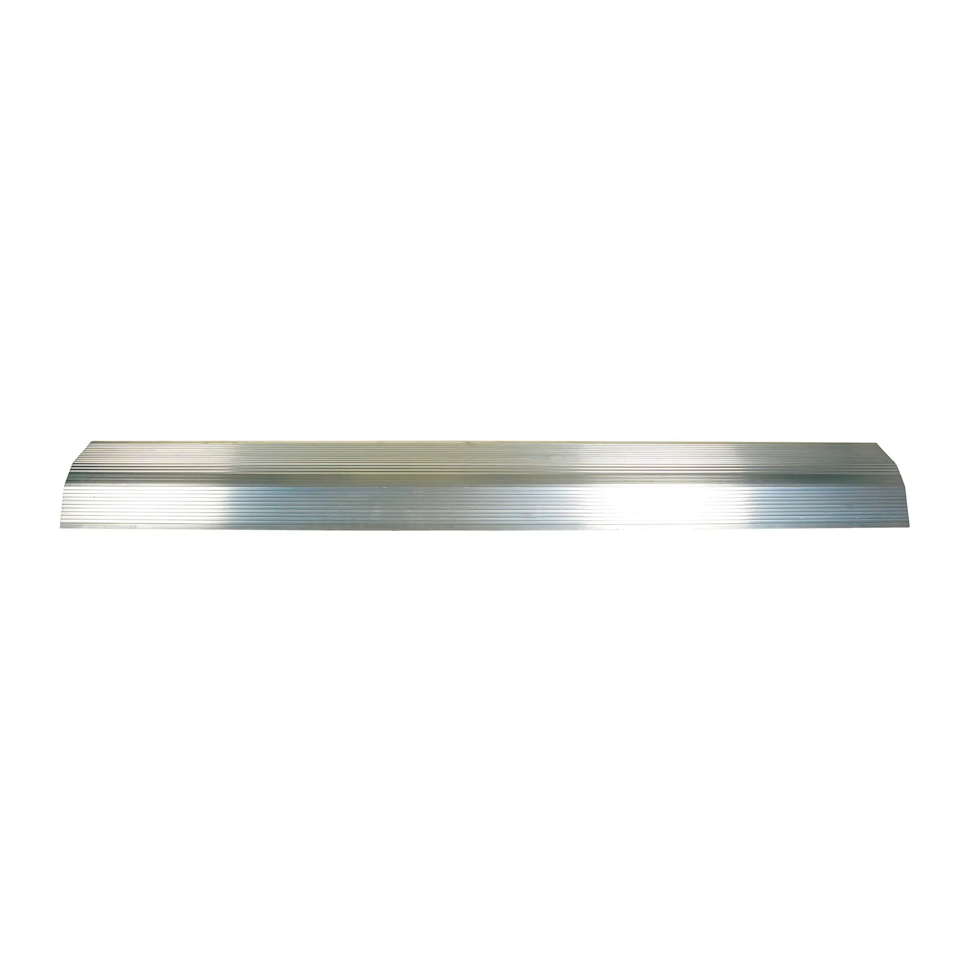 Gray aluminum hose and cable bridge with serrated ramp edges