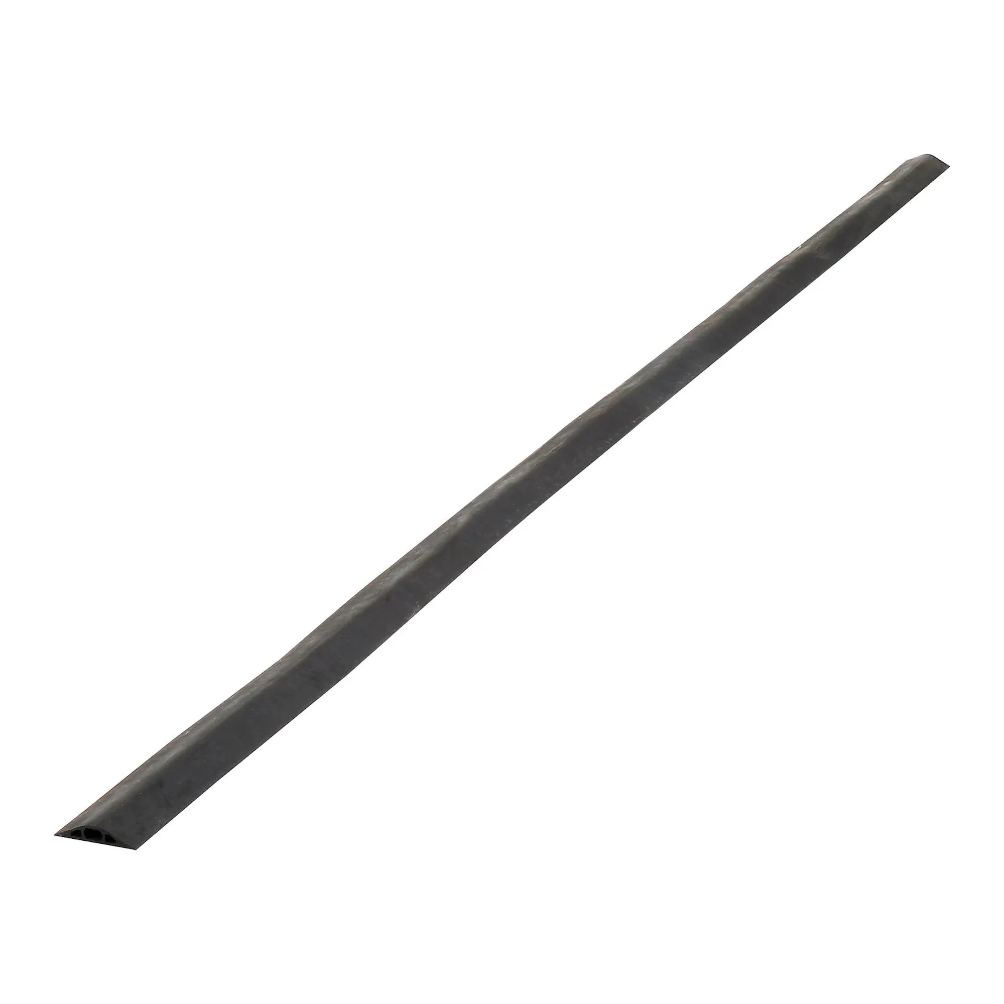 Black rubber three-channel cable protector
