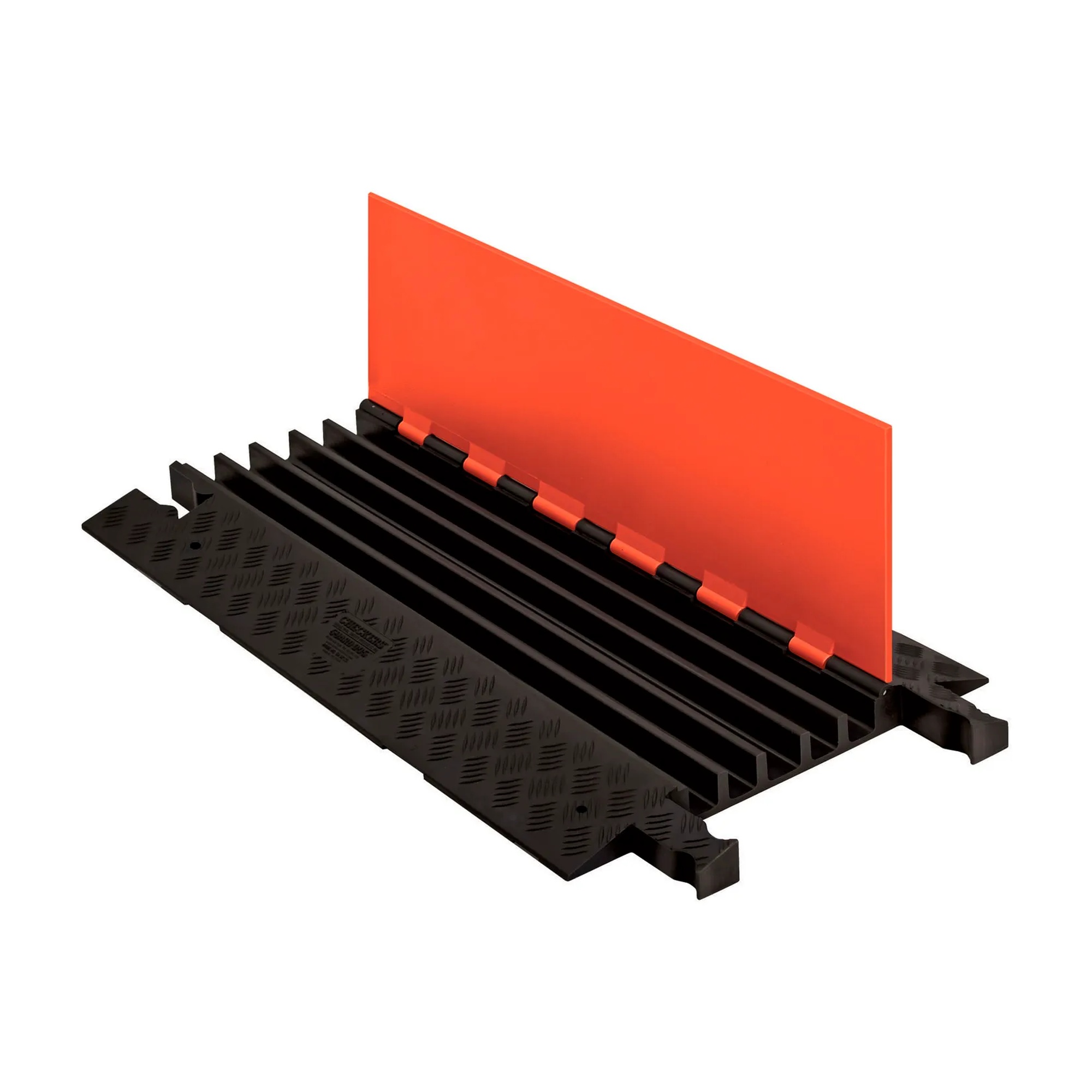 Five-Channel Cable and Hose Protector with Orange Lid