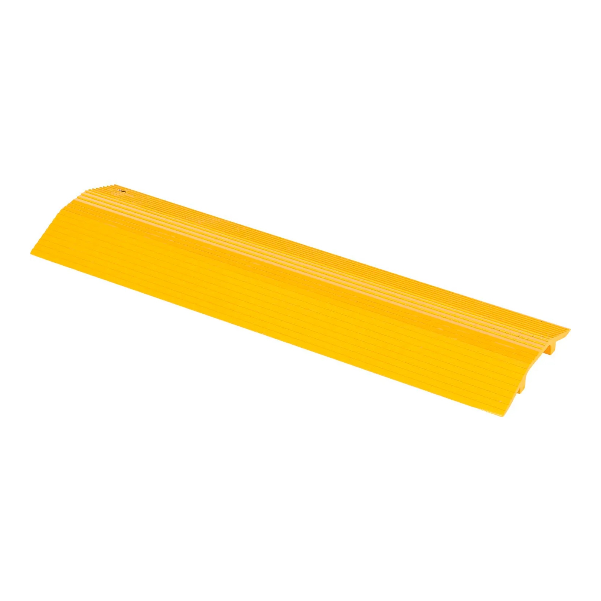 Yellow aluminum hose and cable crossover ramp