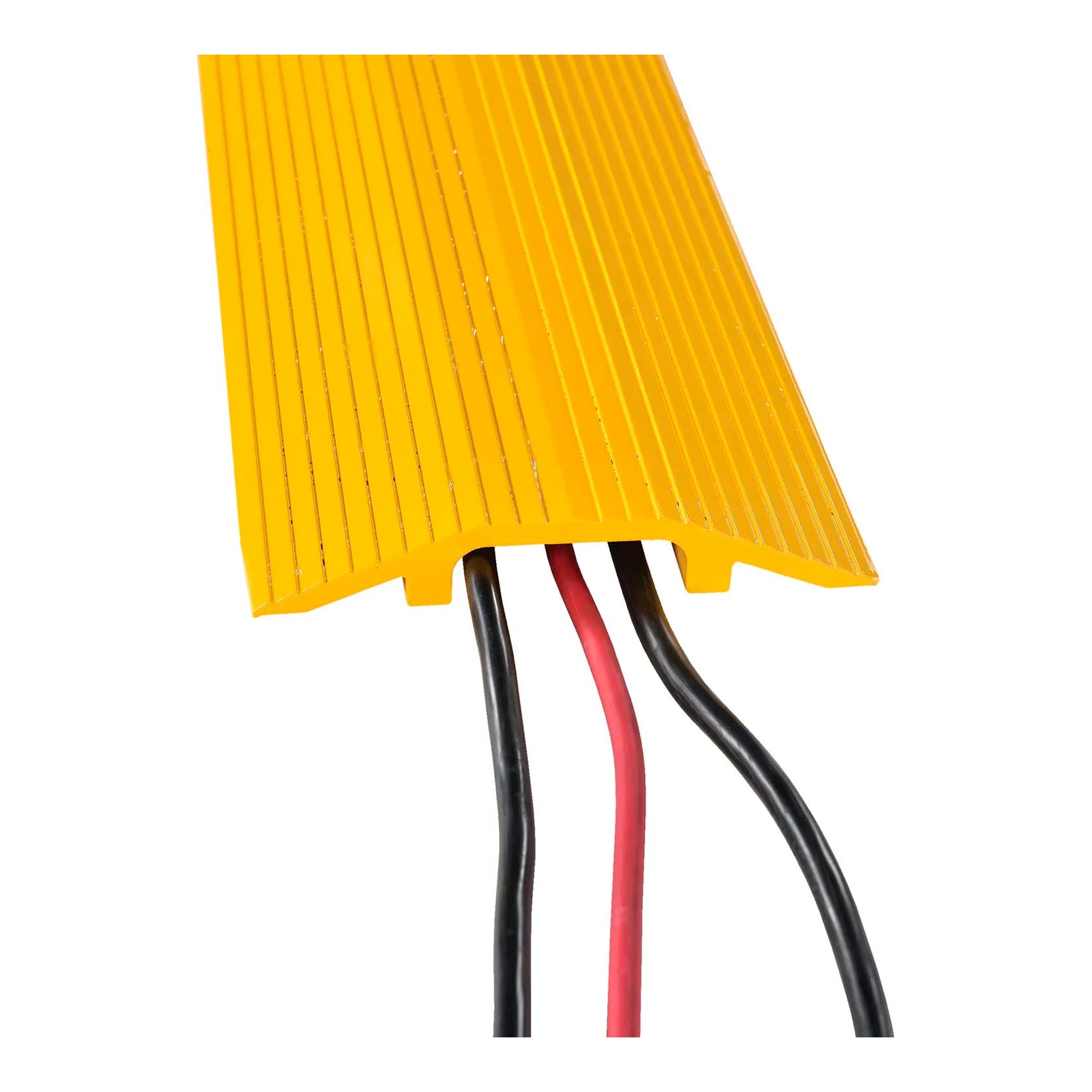 Yellow aluminum hose and cable crossover ramp