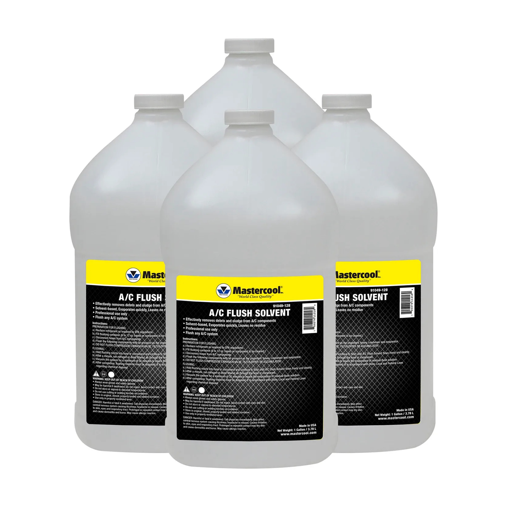 Four-pack of 1-gallon A/C flush solvent