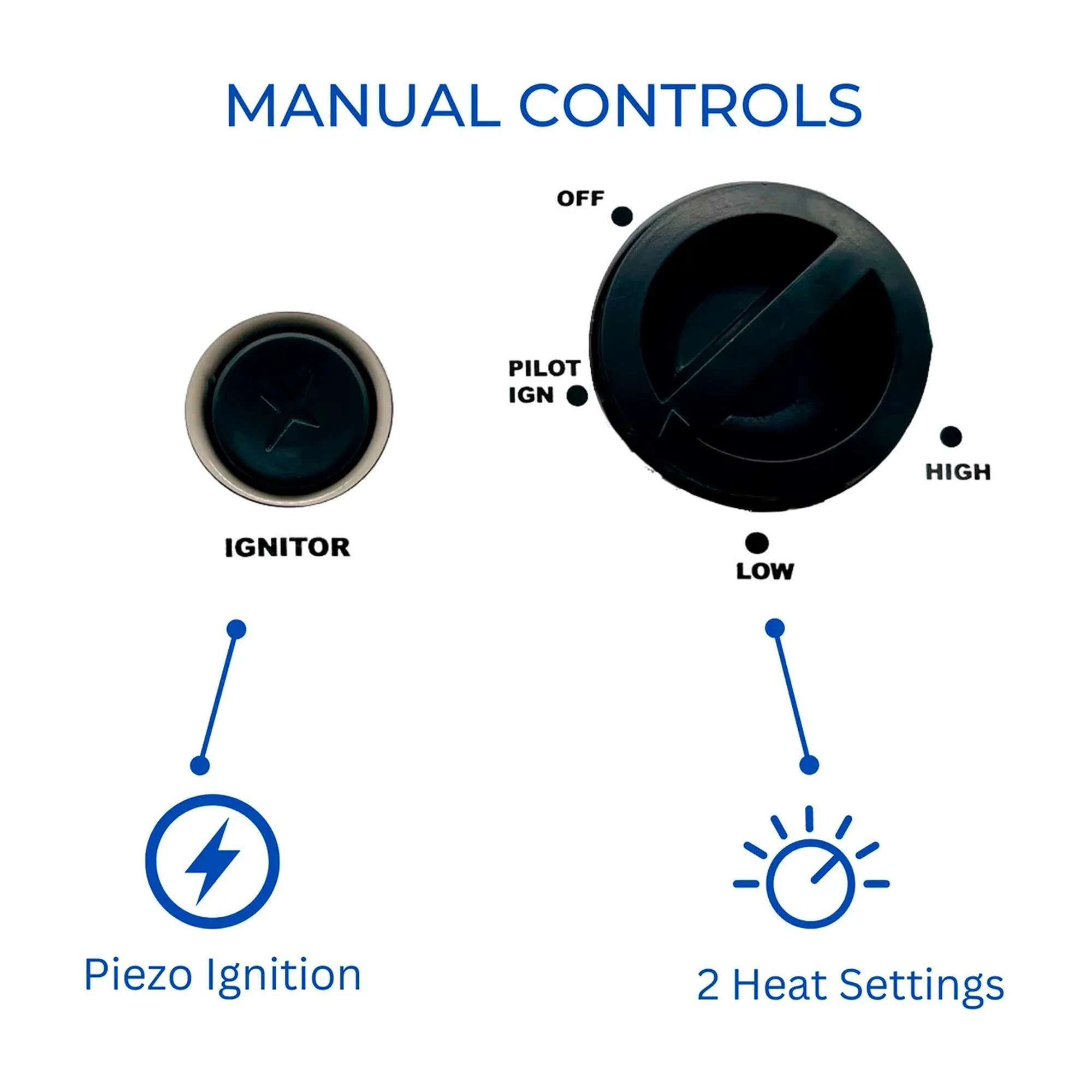White natural gas ventless infrared heater with manual control