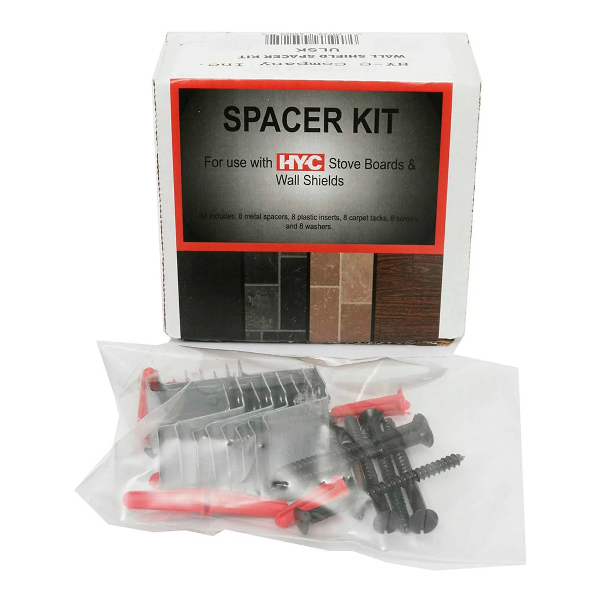 Black stove board wall spacer kit