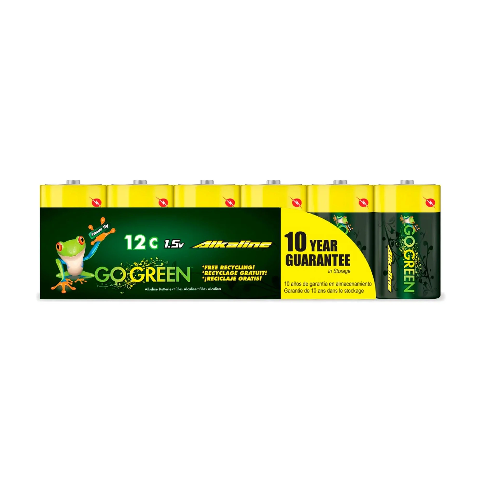 C Alkaline Batteries, 1.5V, Pack of 12