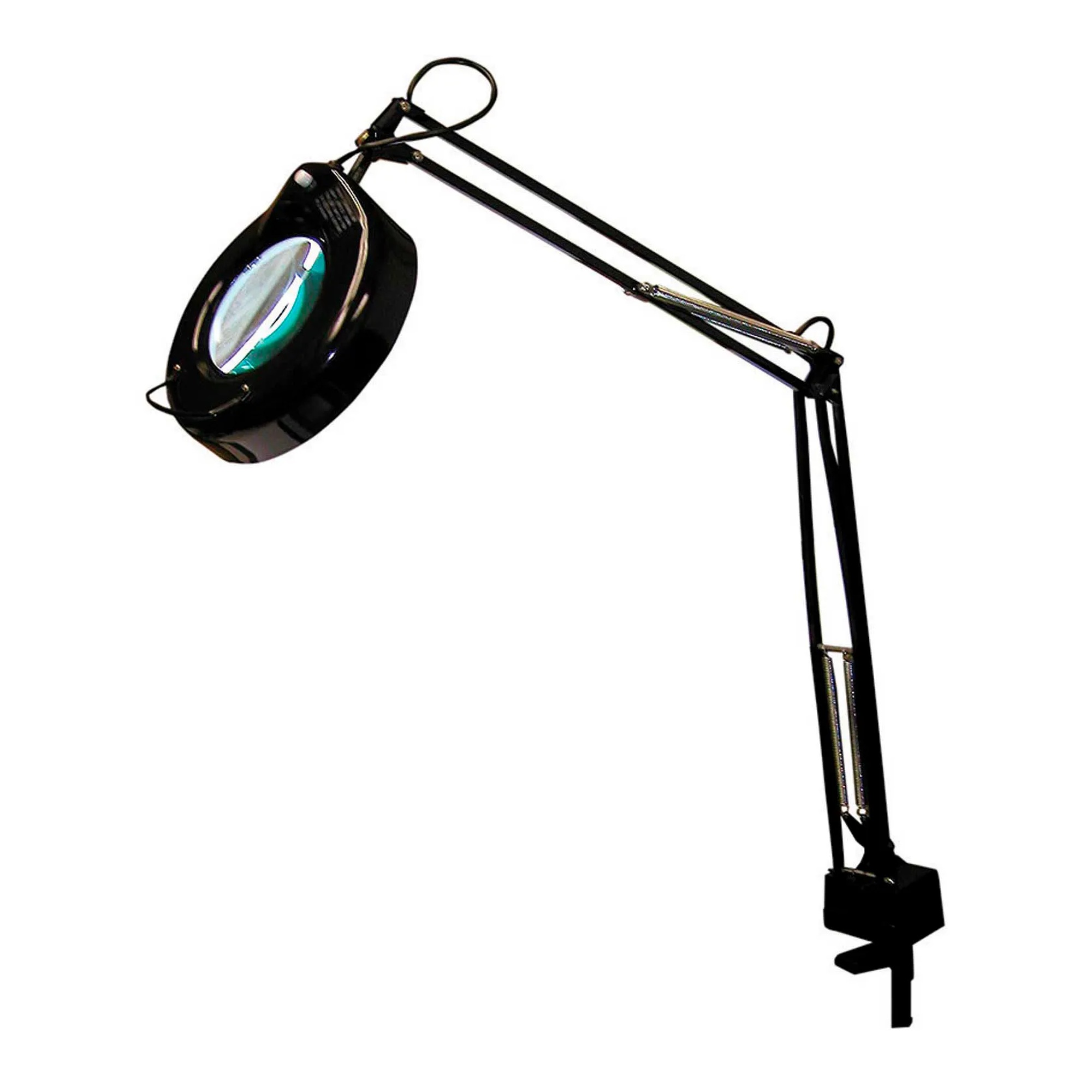 Black 3-Diopter Fluorescent Magnifier Lamp with AC Receptacle