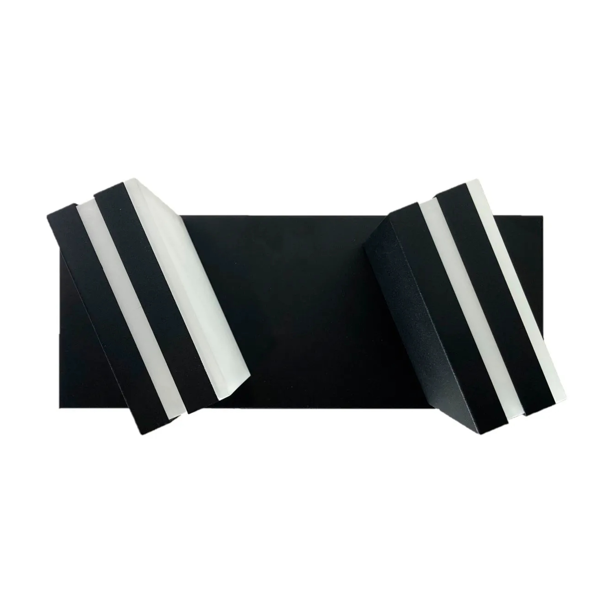 Black square LED vanity light with frosted diffuser