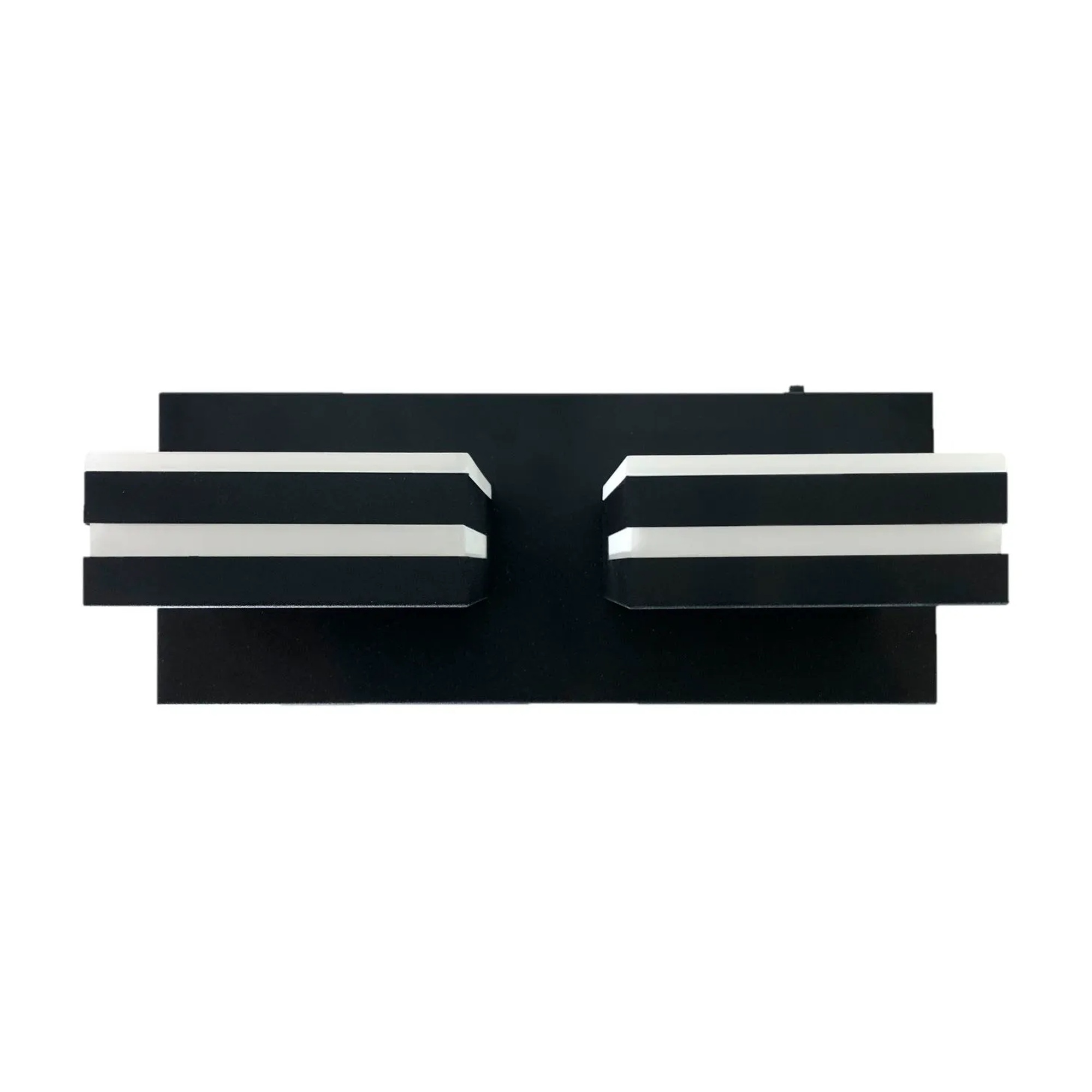 Black square LED vanity light with frosted diffuser