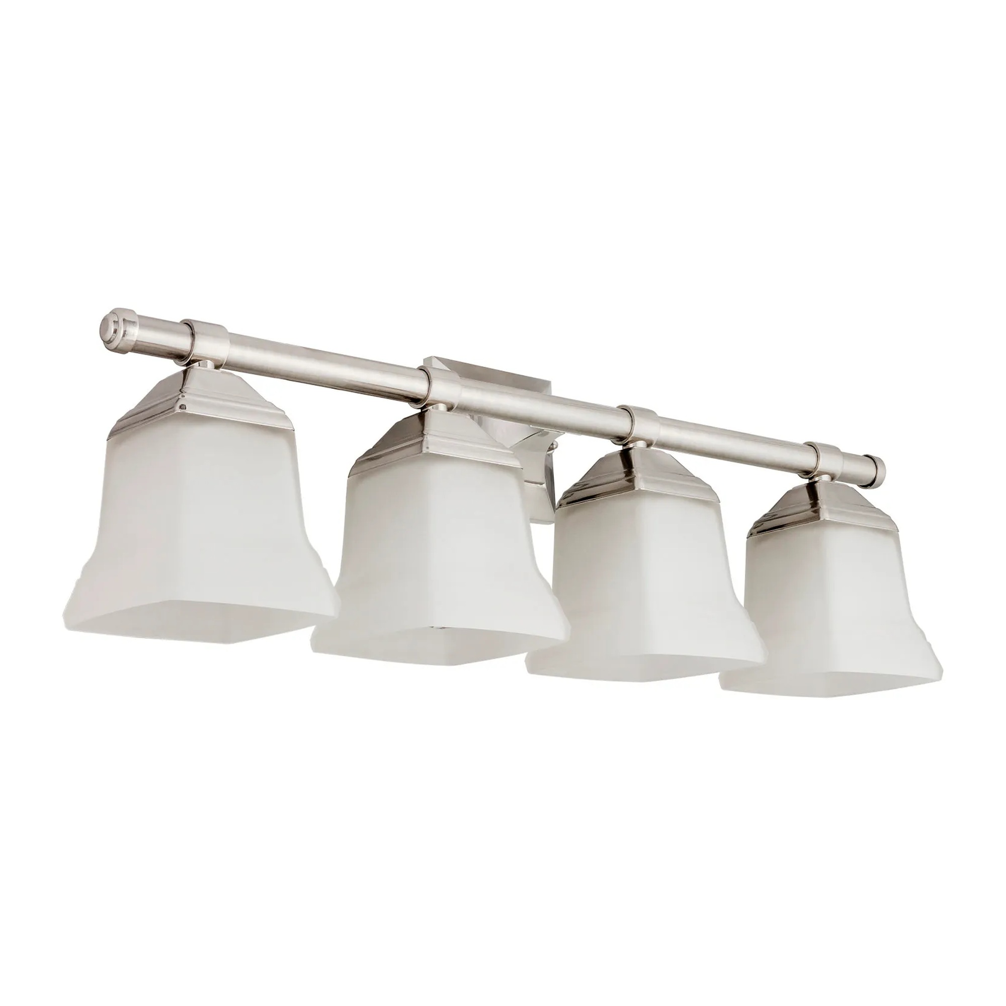 Square Bell Frosted Glass Vanity Light, Brushed Nickel