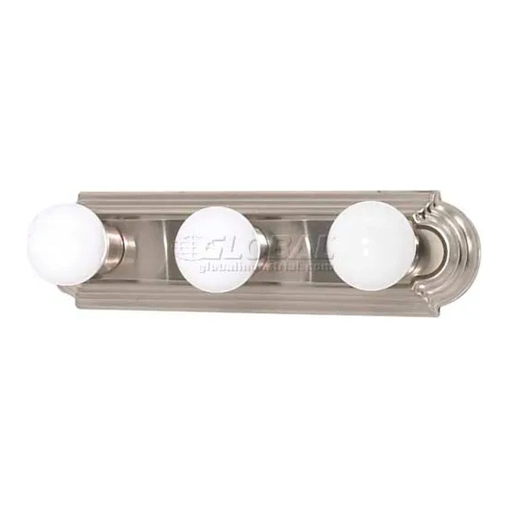 Three-Light Racetrack Vanity Light, Brushed Nickel Finish
