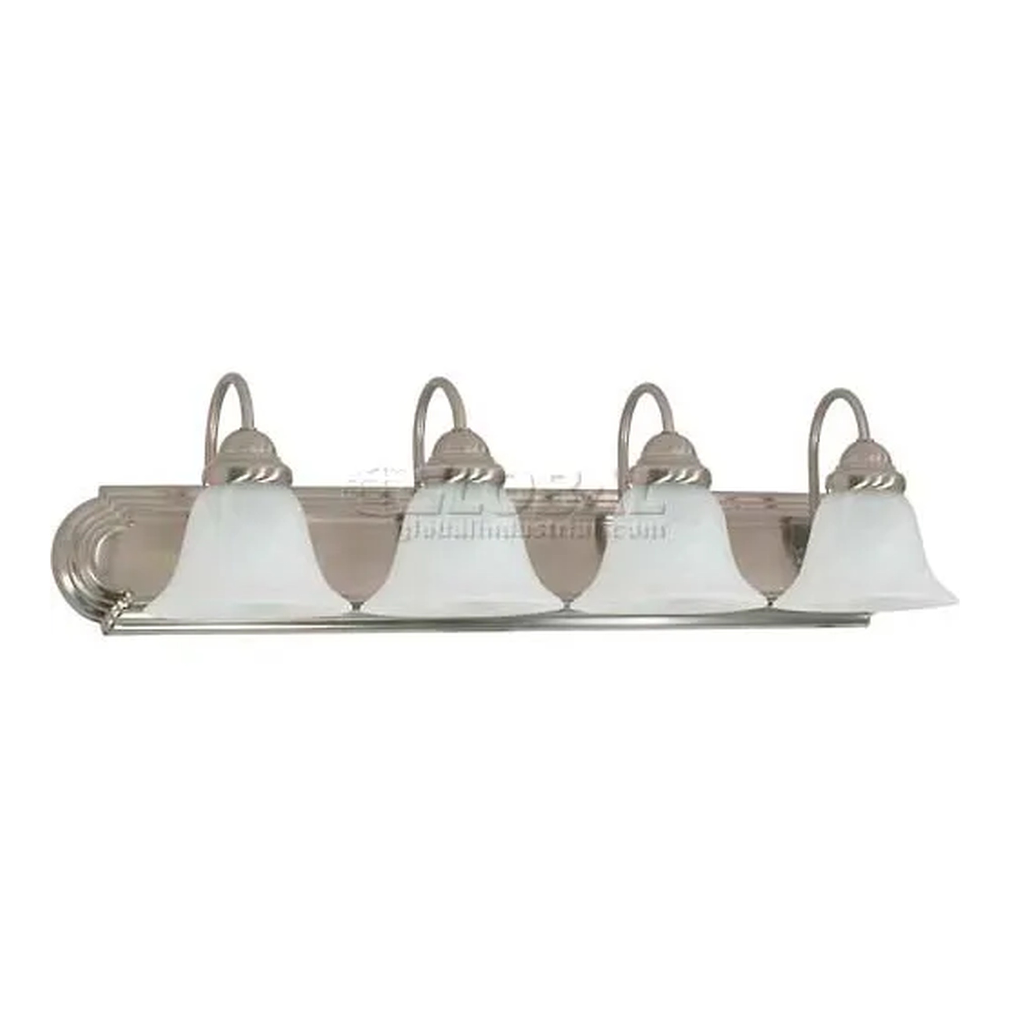4-Light Alabaster Vanity and Wall Fixture, Brushed Nickel