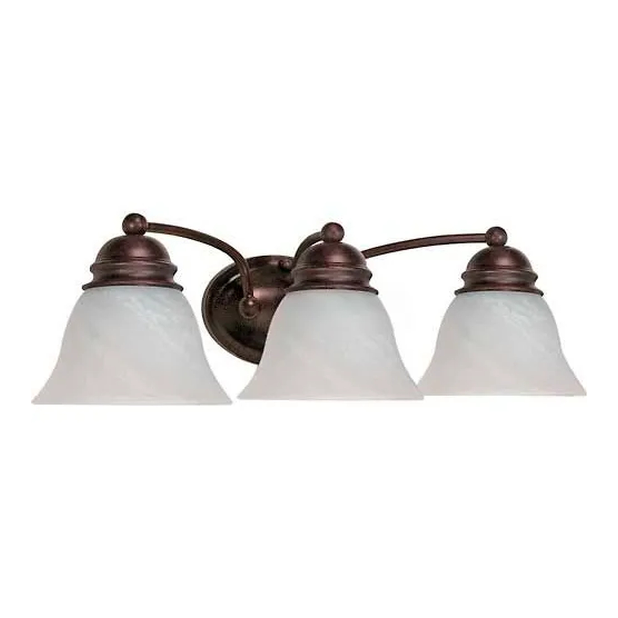 Empire 3-Light Alabaster Vanity and Wall Light, Old Bronze