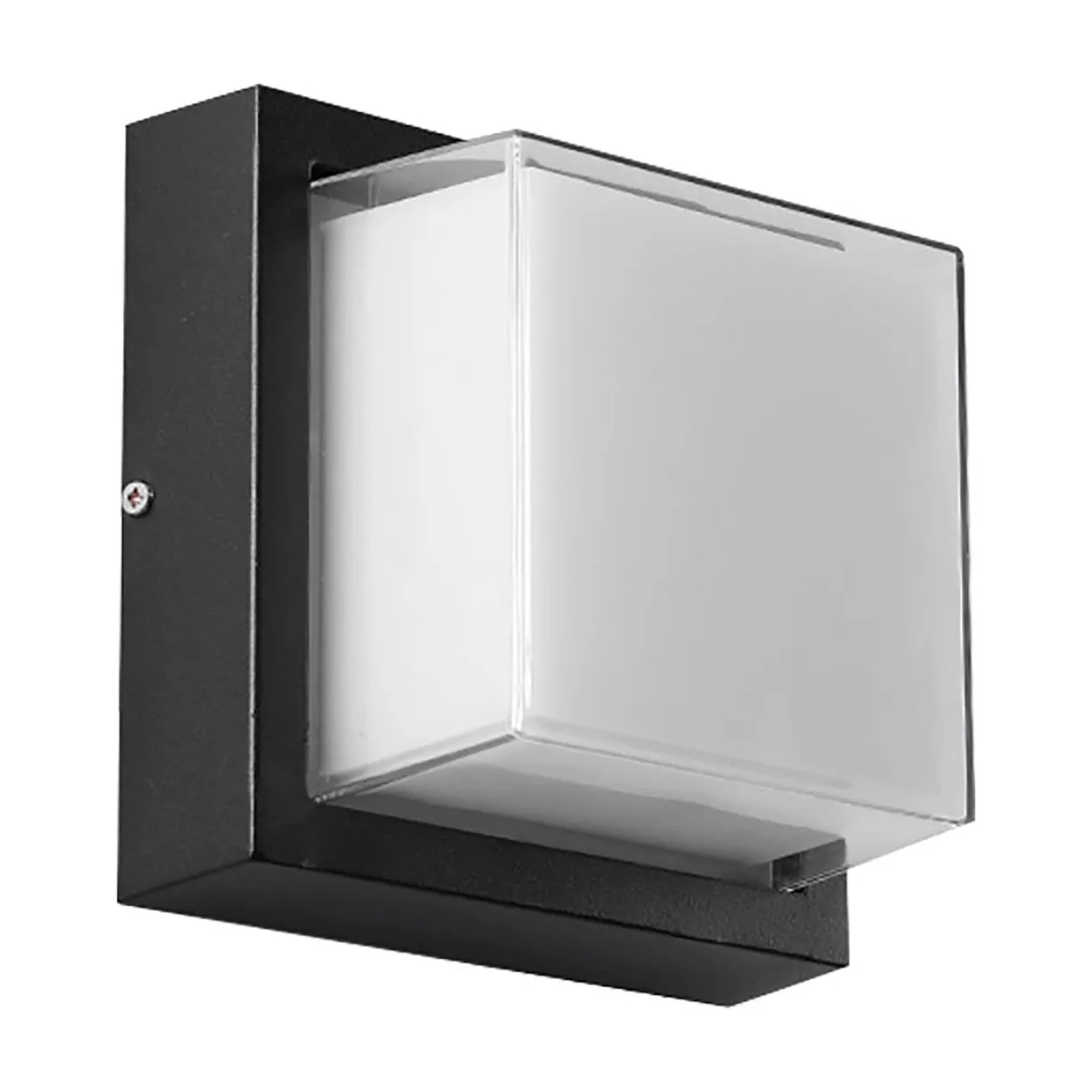 LED Square Outdoor Wall Sconce, Black, 12W
