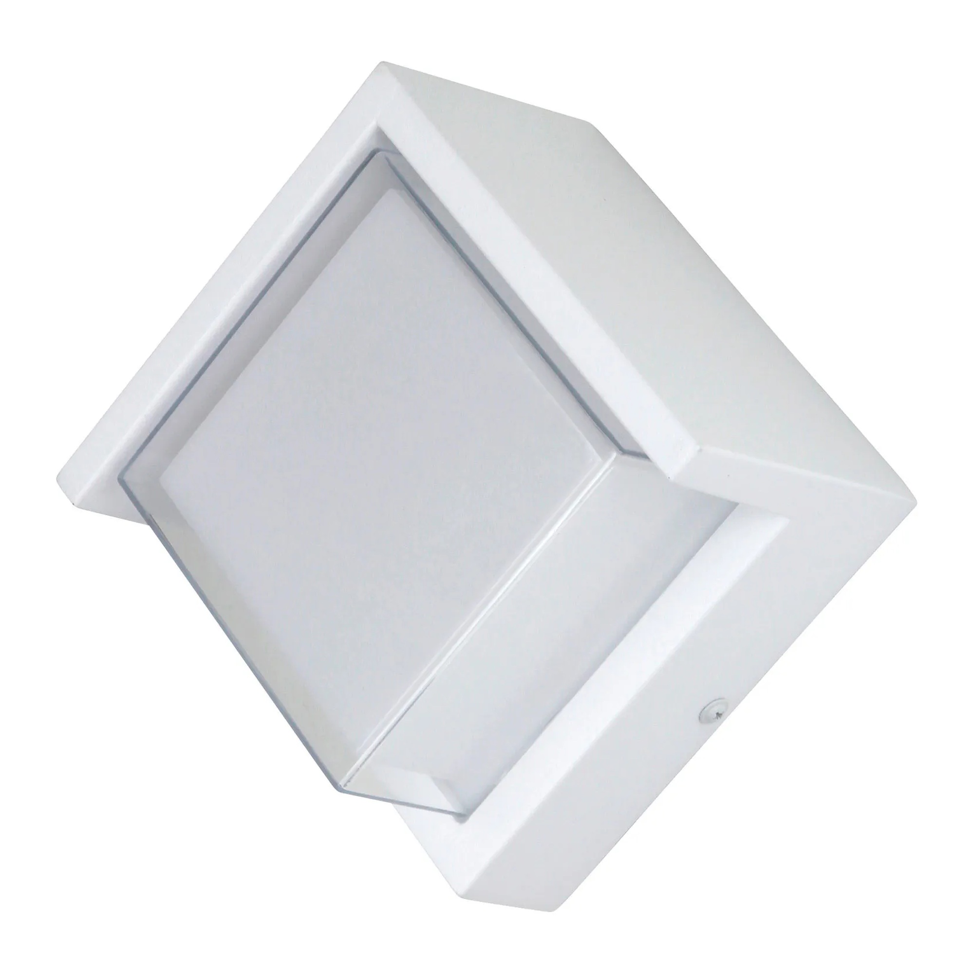 LED Square Outdoor Wall Sconce with Canopy, White, 12W