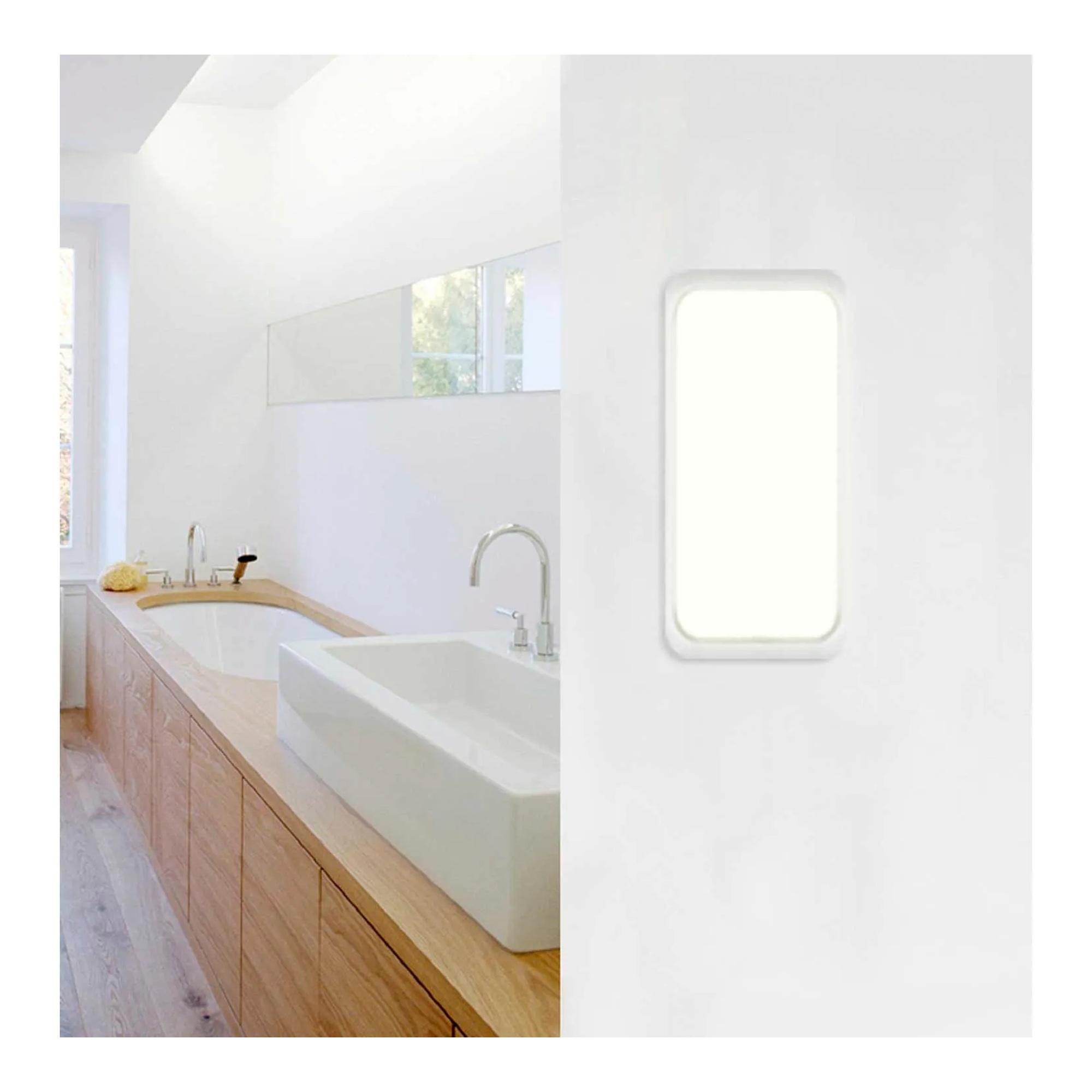 Black 12W motion-sensing LED ceiling and wall light with 5000K illumination