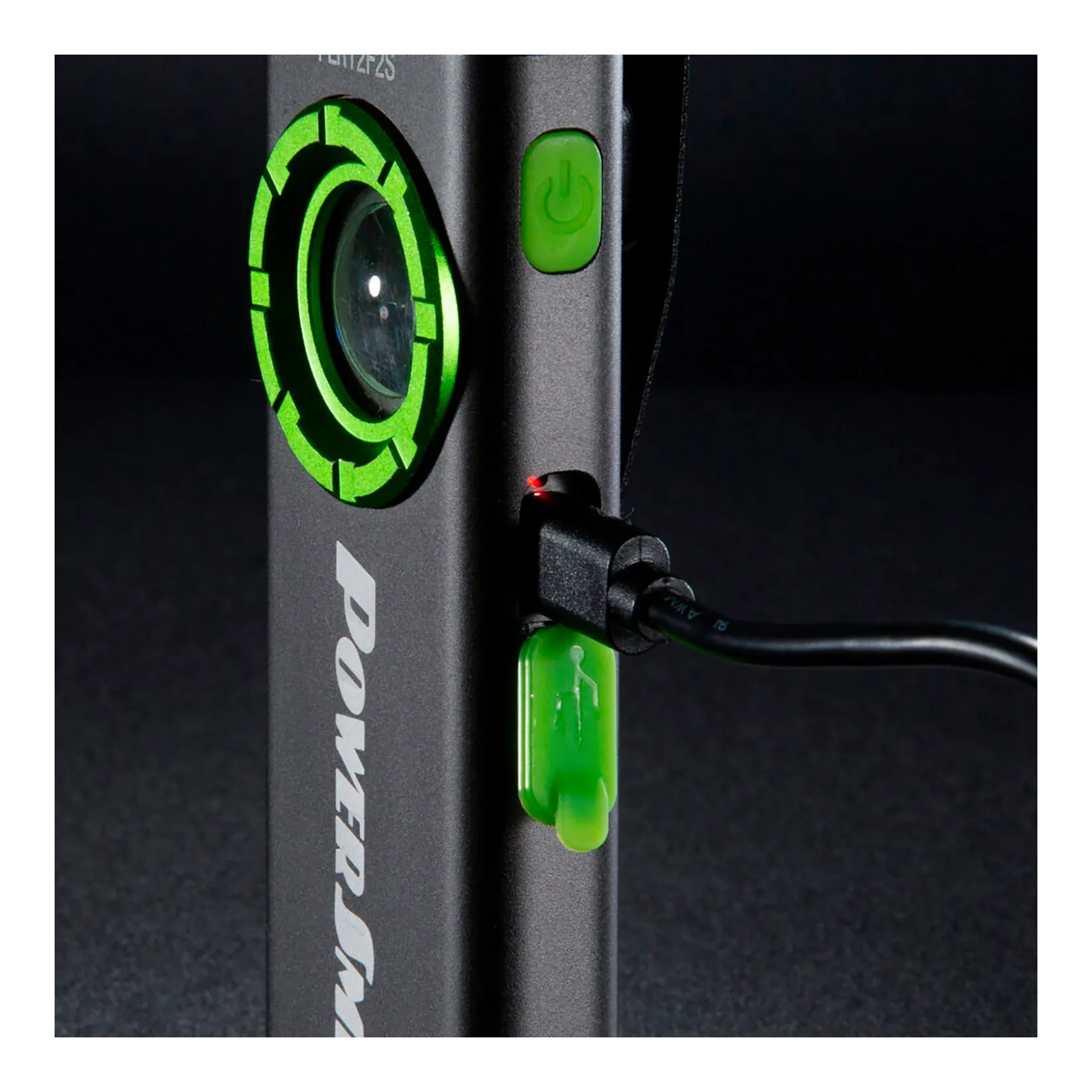 Black and green slim rechargeable flood and spot work light