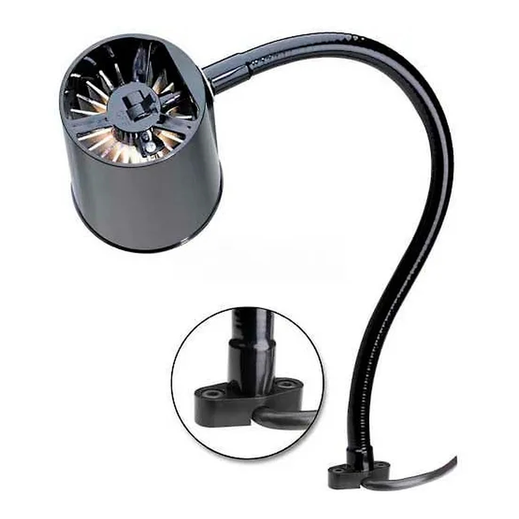 Direct-Mount Flexible-Arm Task Lamp, Black