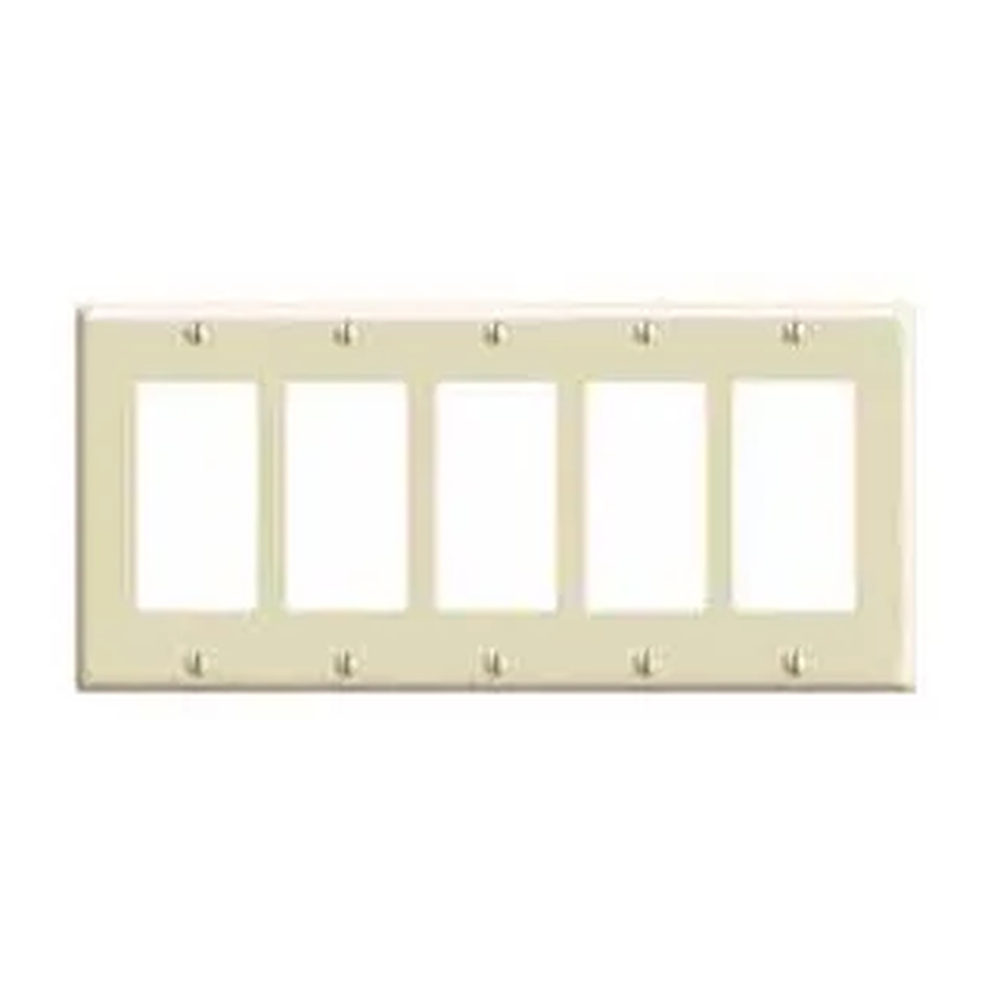 5-Gang Decora/GFCI Device Wall Plate, White - Model 80423-I