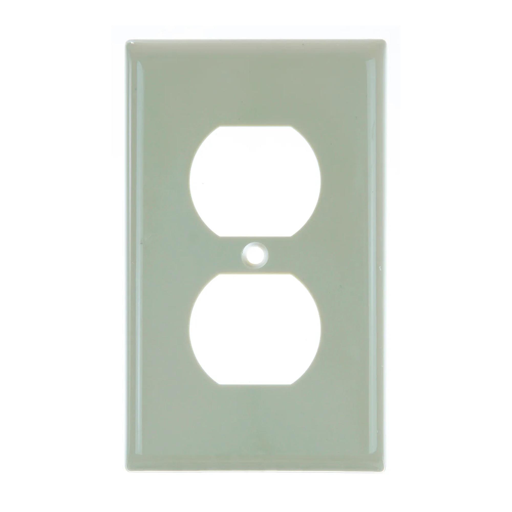 1-Gang Duplex Receptacle Cover Plate, Ivory, 12-Pack