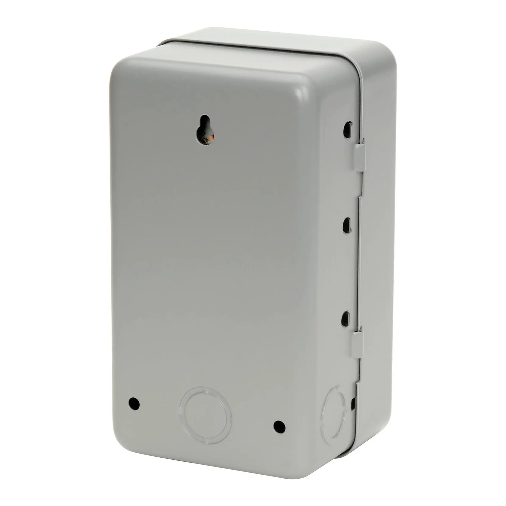 Time-initiated, time-terminated defrost control with steel case