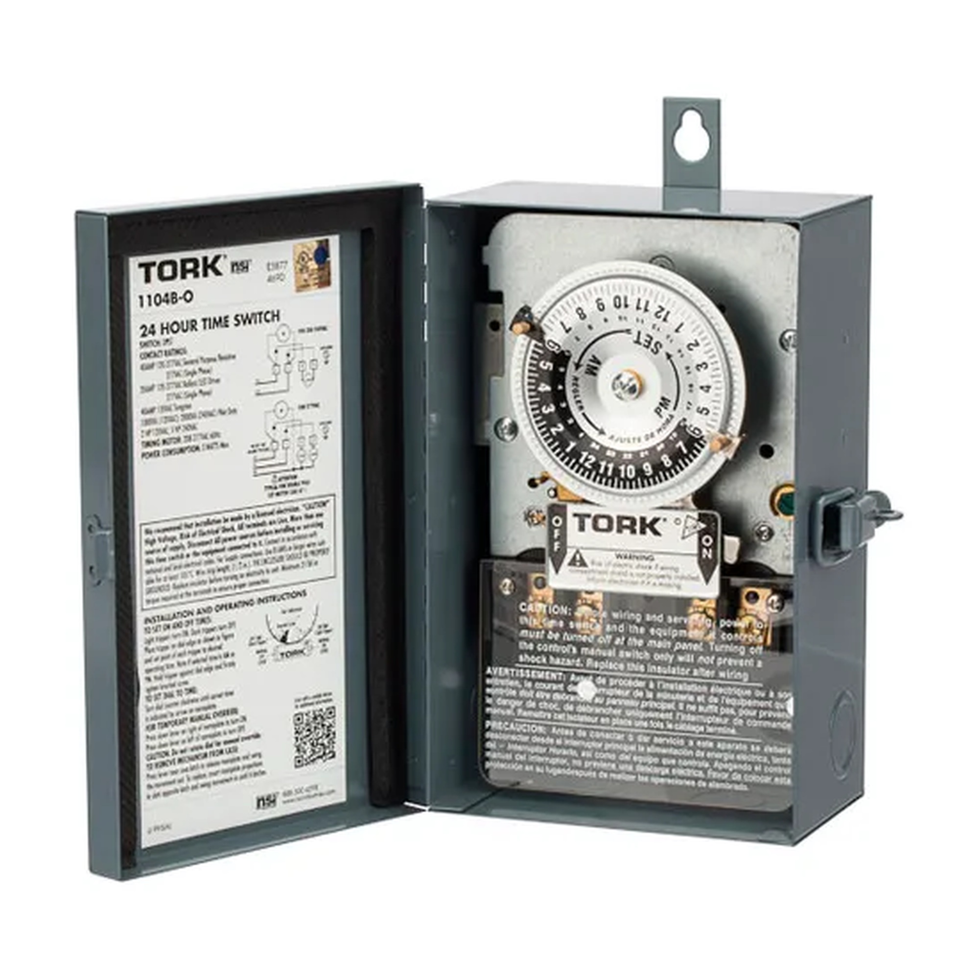 24-Hour 40A 120V DPST Time Switch with Metal Enclosure