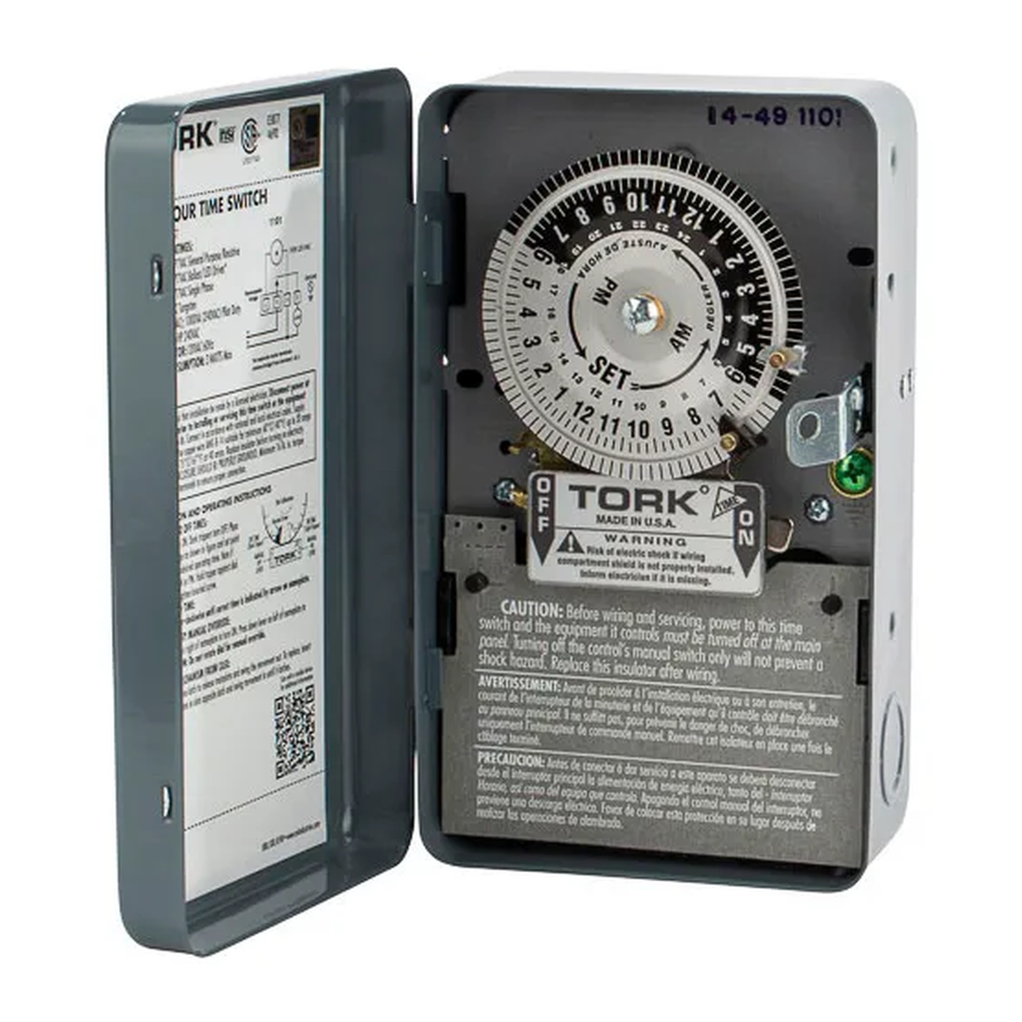 24-Hour Indoor Electromechanical Time Switch, 40A, 120V