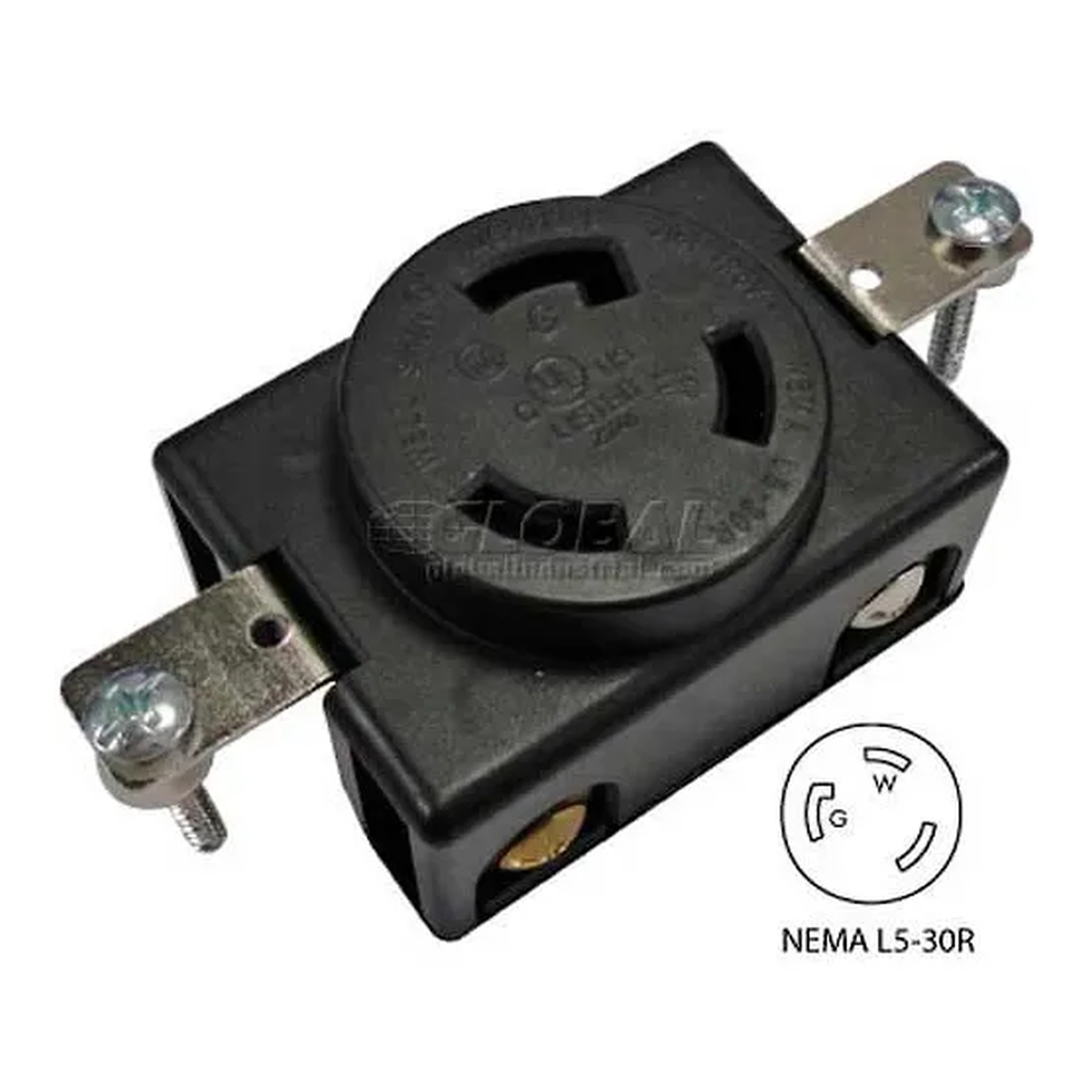 30A NEMA L5-30R Locking Flush Receptacle