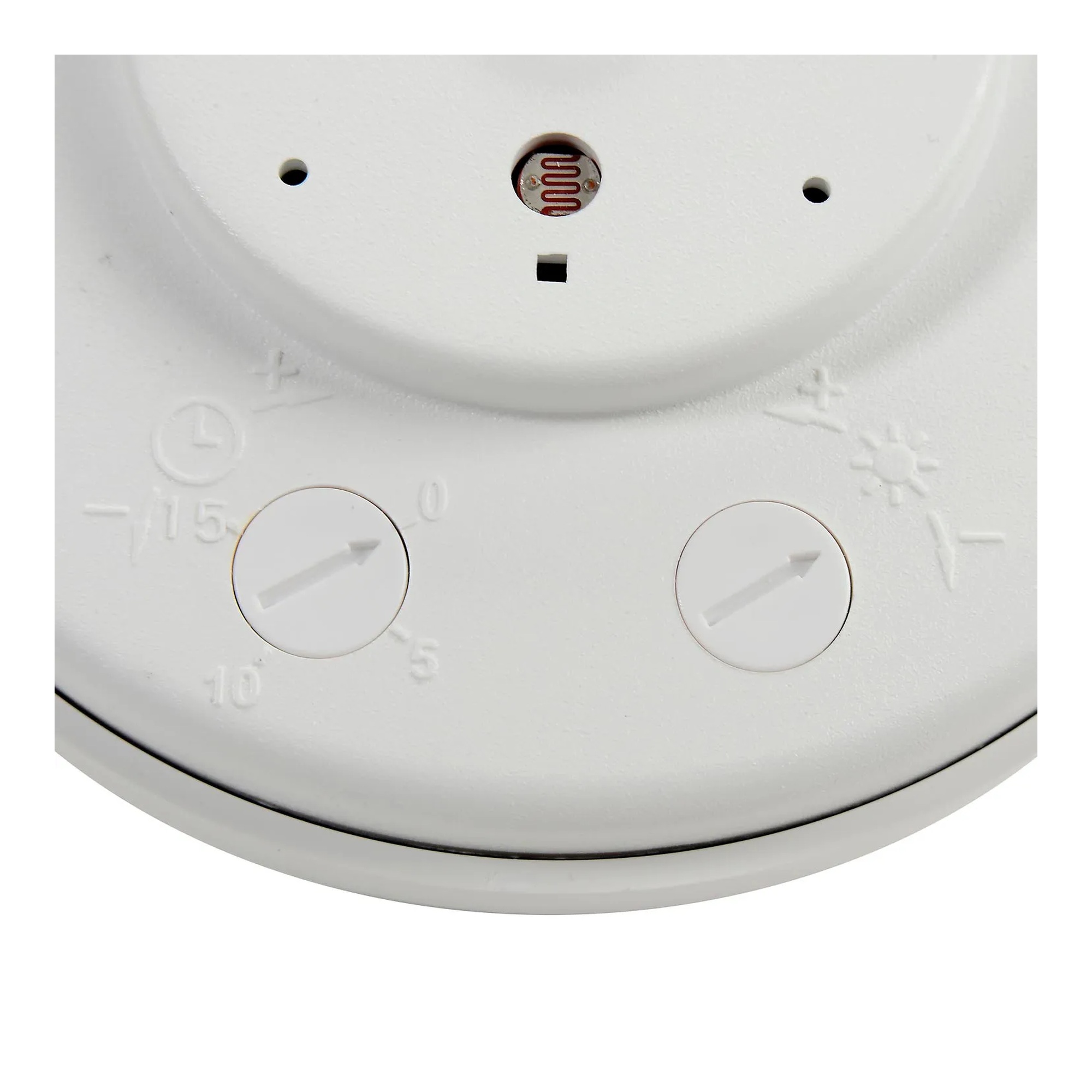 White ceiling-mount occupancy sensor with integrated switching relay