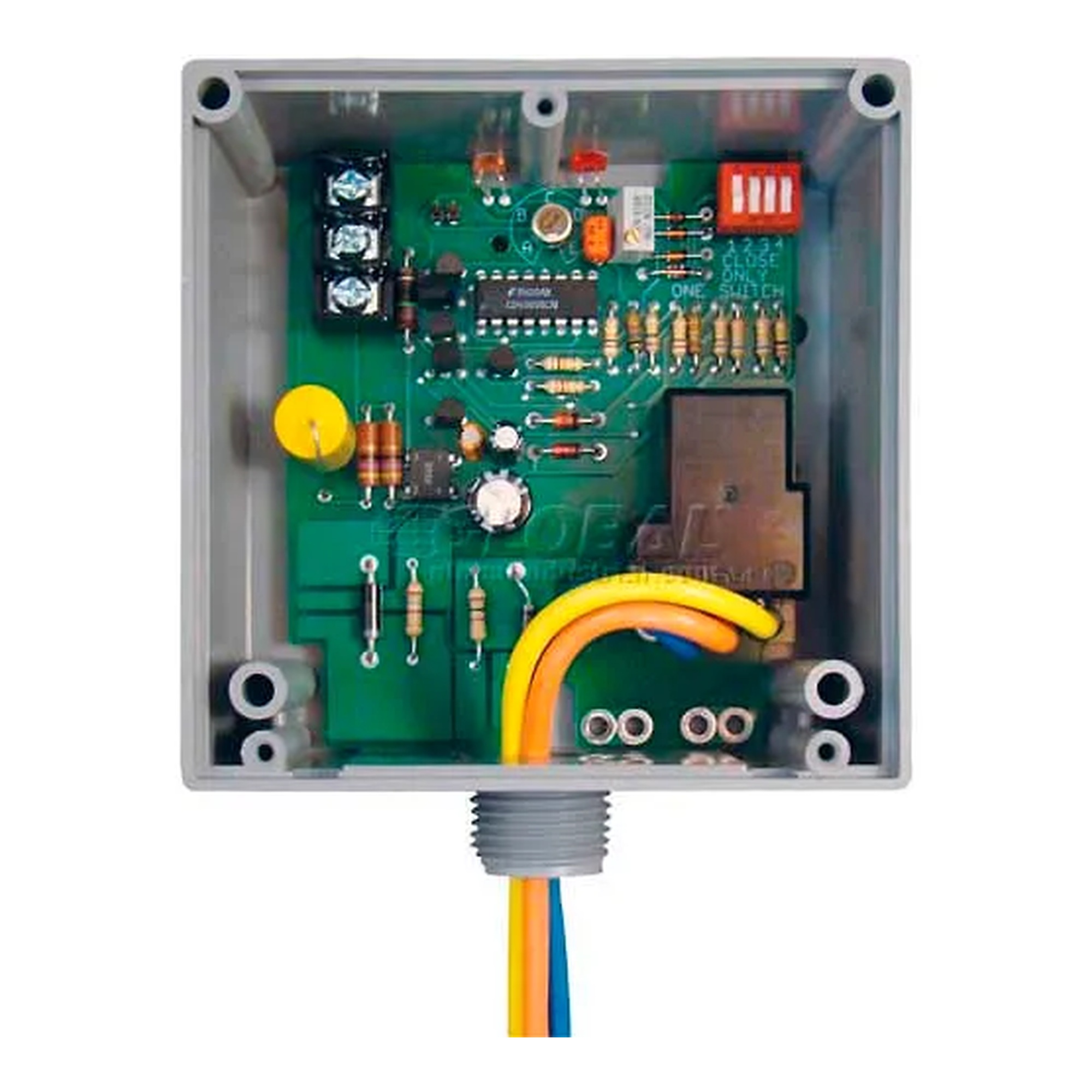 Enclosed Time Delay Relay, 20A SPDT, 24VAC/DC and 120VAC