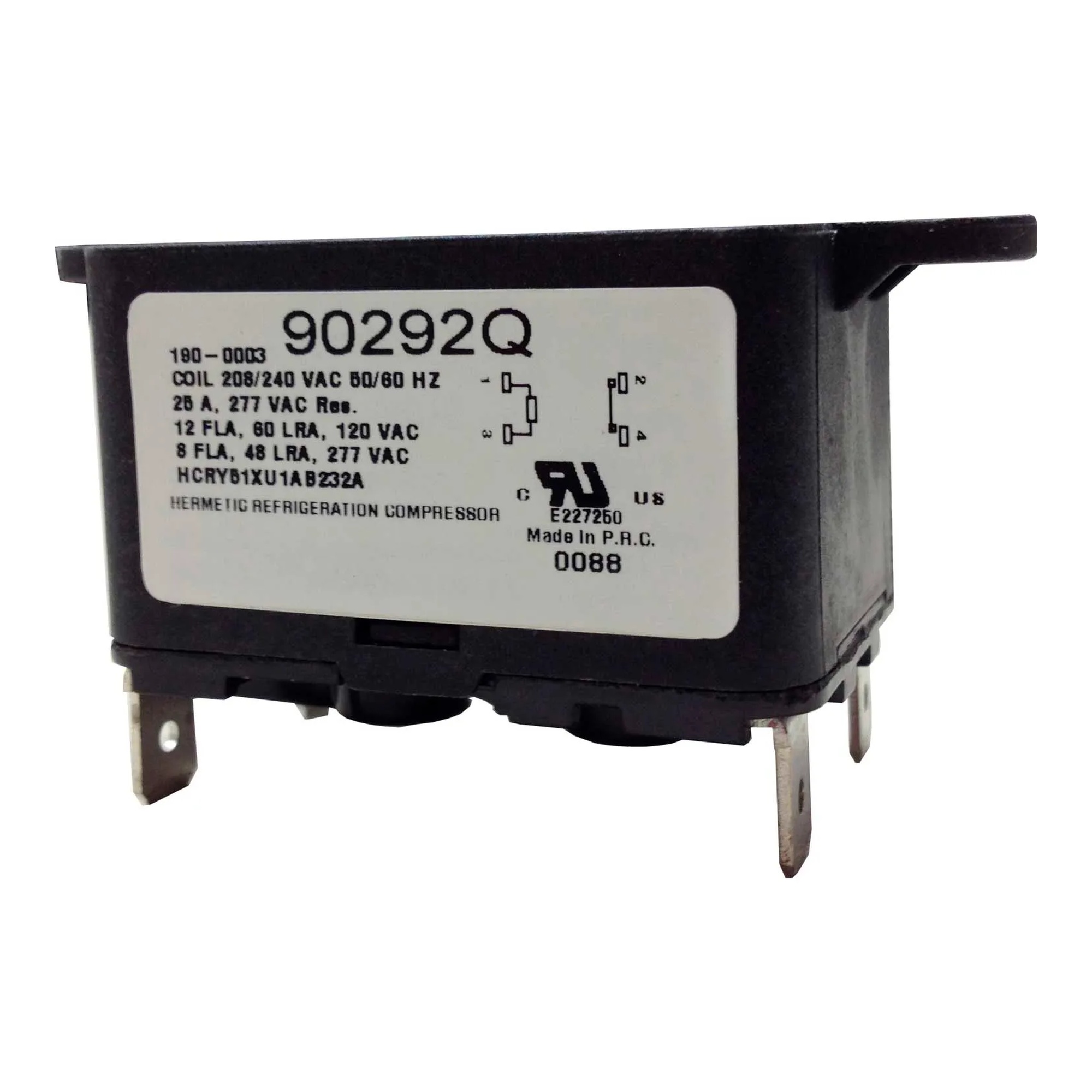 SPDT Quick-Connect Relay, 24 VAC Coil, 8A