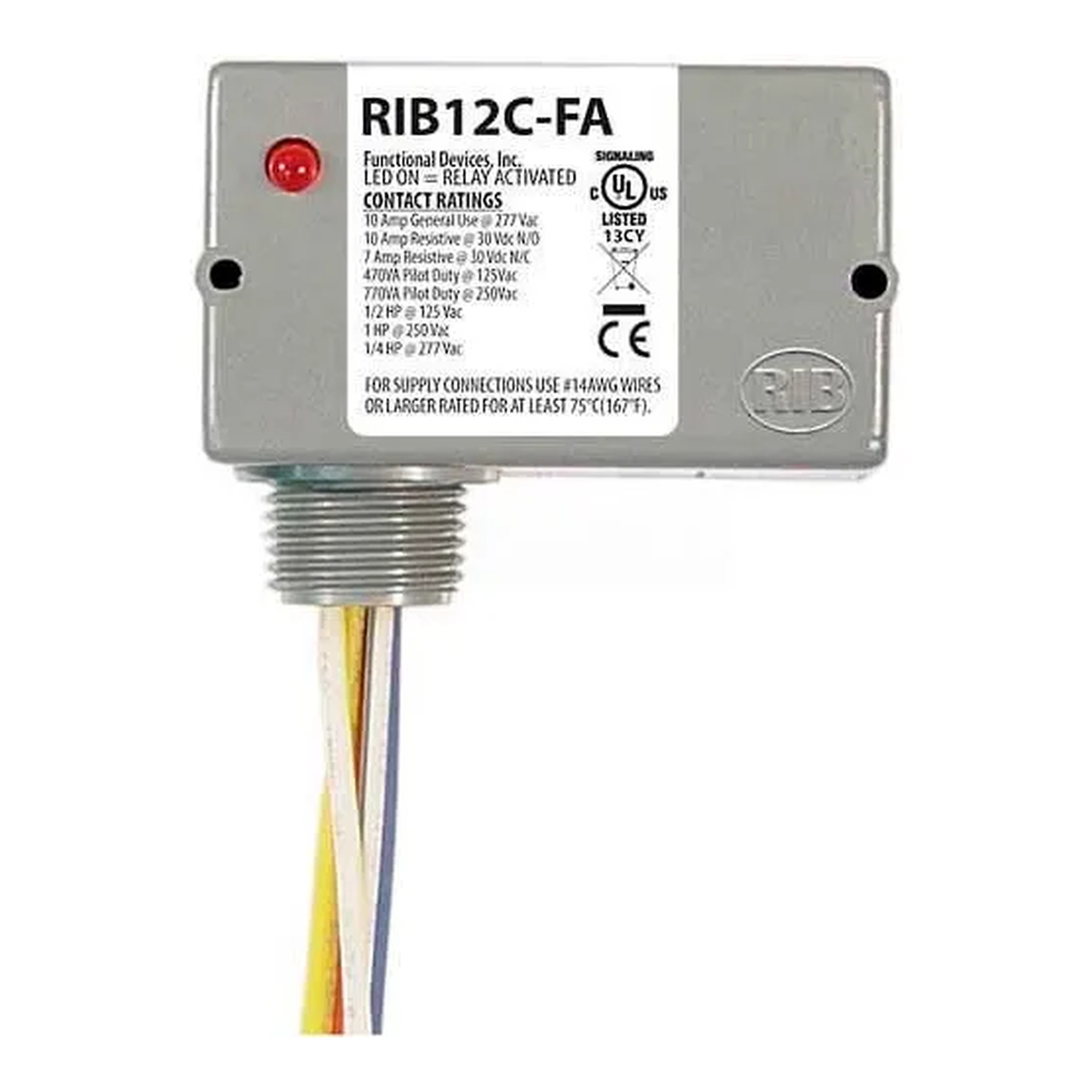Enclosed Polarized SPDT Relay, 10A, 12VAC/VDC