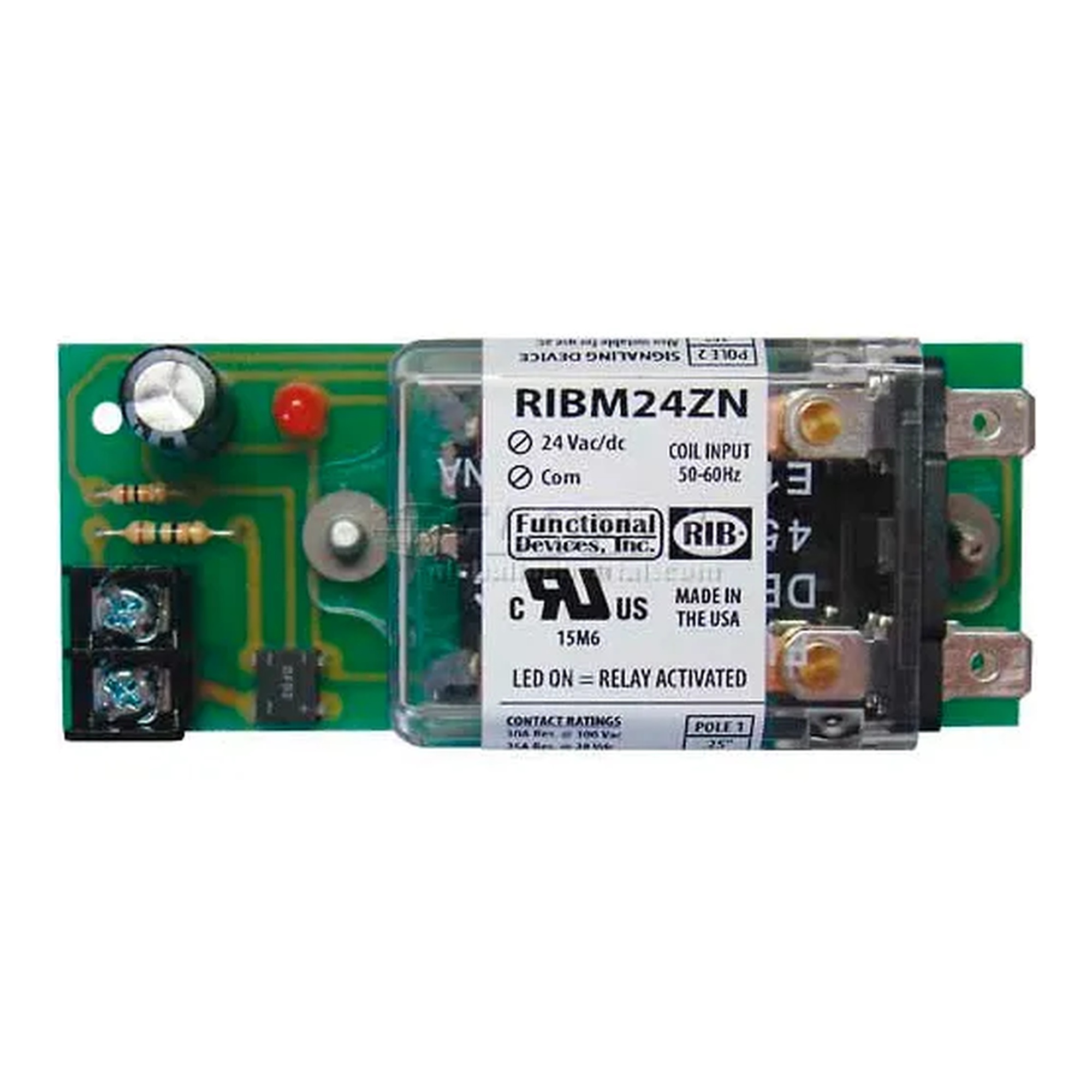 30A DPDT Panel Relay, 24VAC/DC
