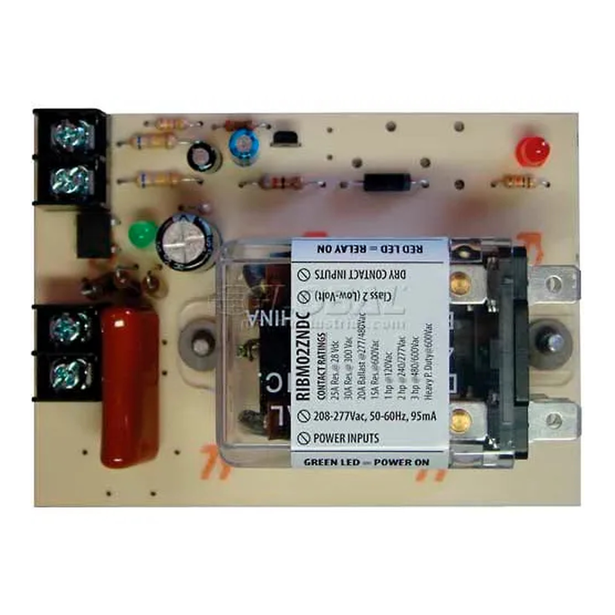 Dry Contact Input Relay, 208-277 VAC, 30A DPDT
