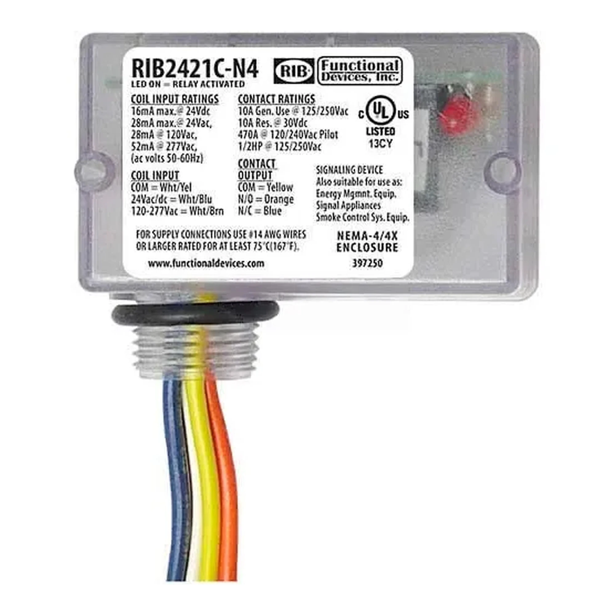 10A NEMA 4/4X Enclosed SPDT Relay