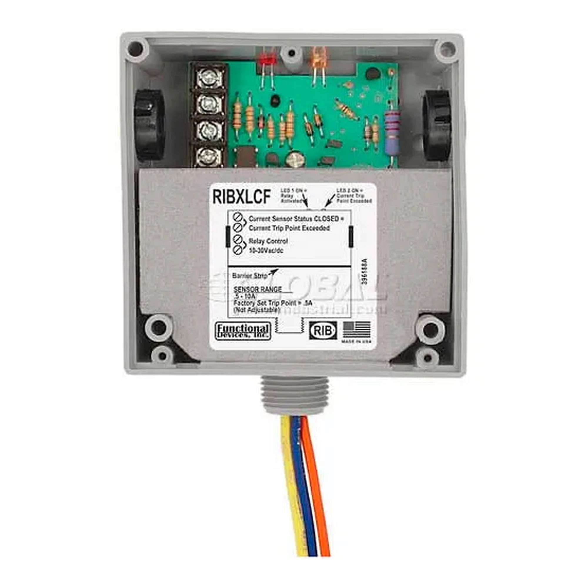Enclosed Internal AC Current Sensor Relay, Fixed 10A SPDT