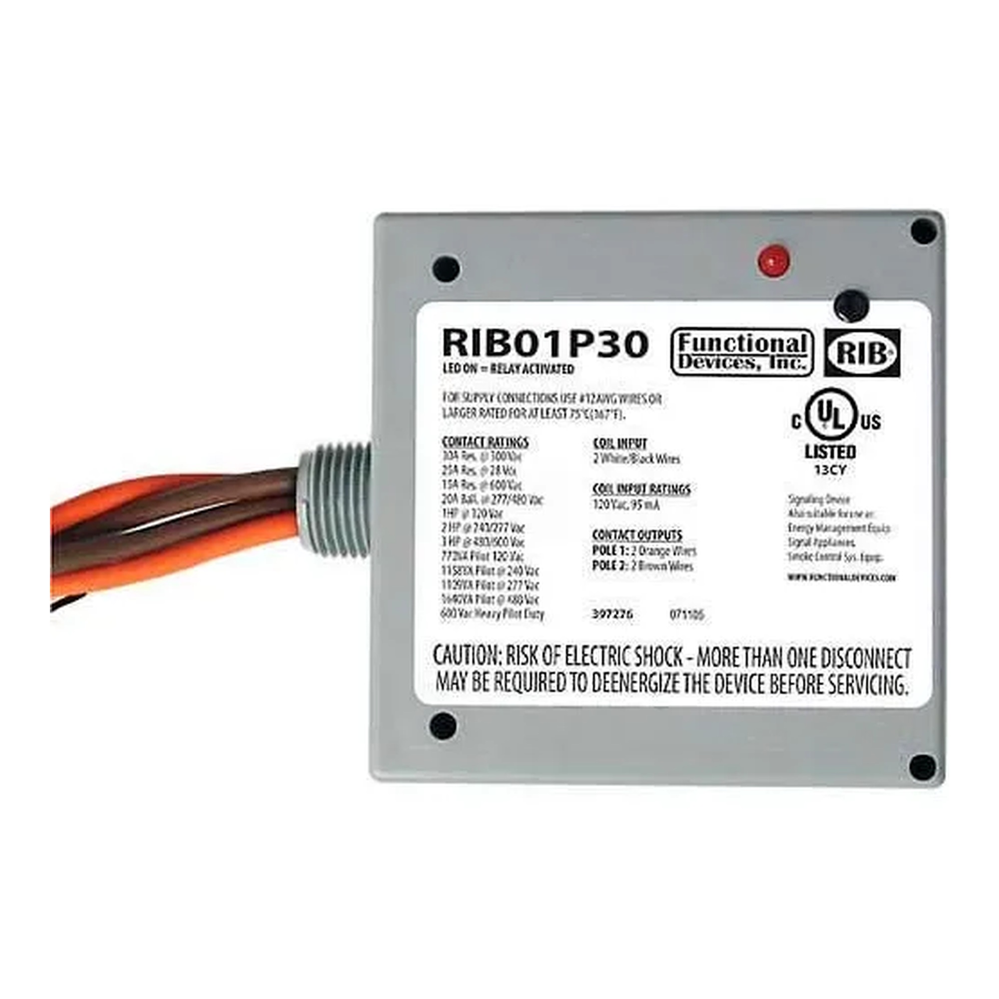 Enclosed 30A DPST Power Relay, 120VAC